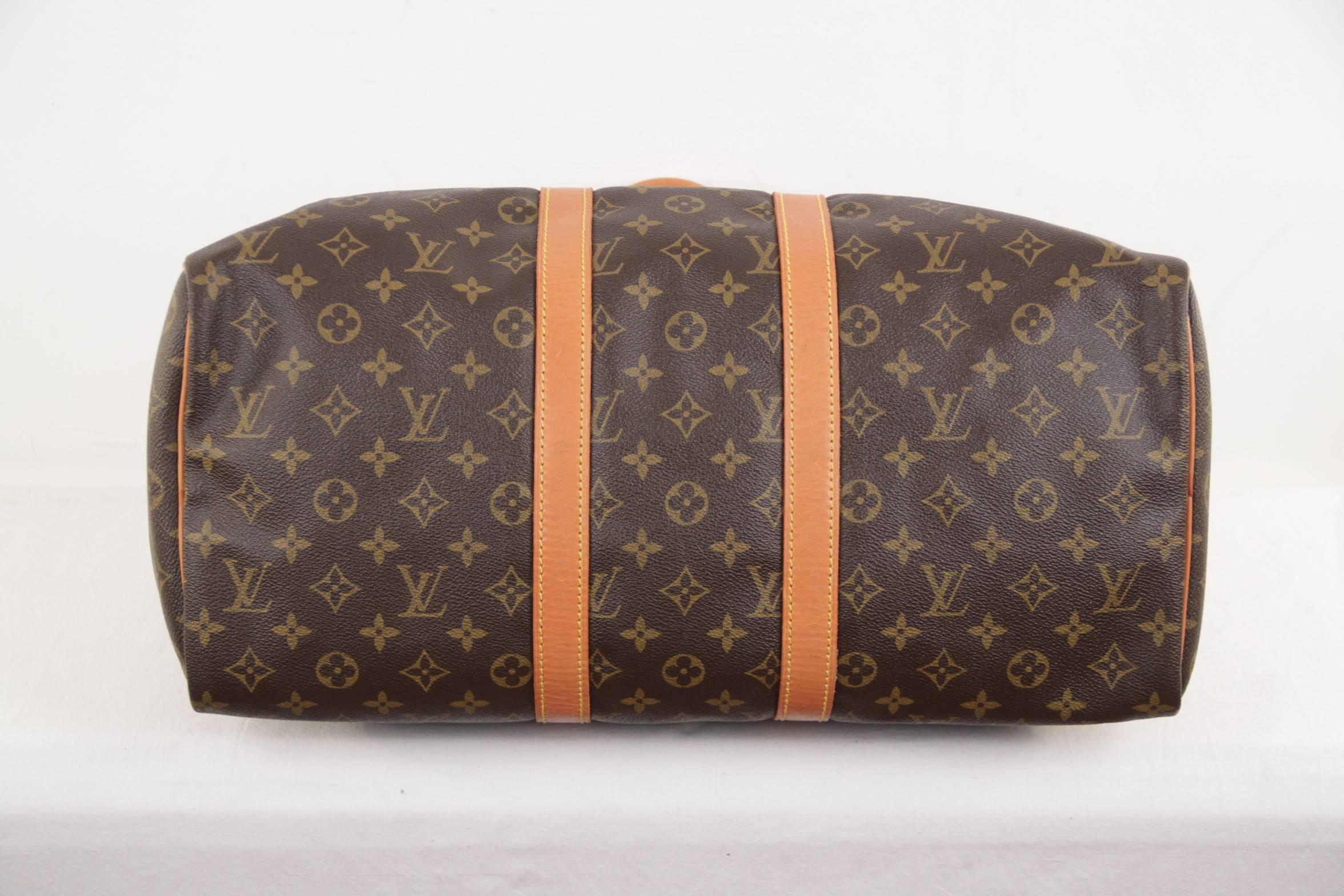  LOUIS VUITTON Vintage Brown Monogram Canvas KEEPALL 45 Duffle Bag TRAVEL In Good Condition In Rome, Rome
