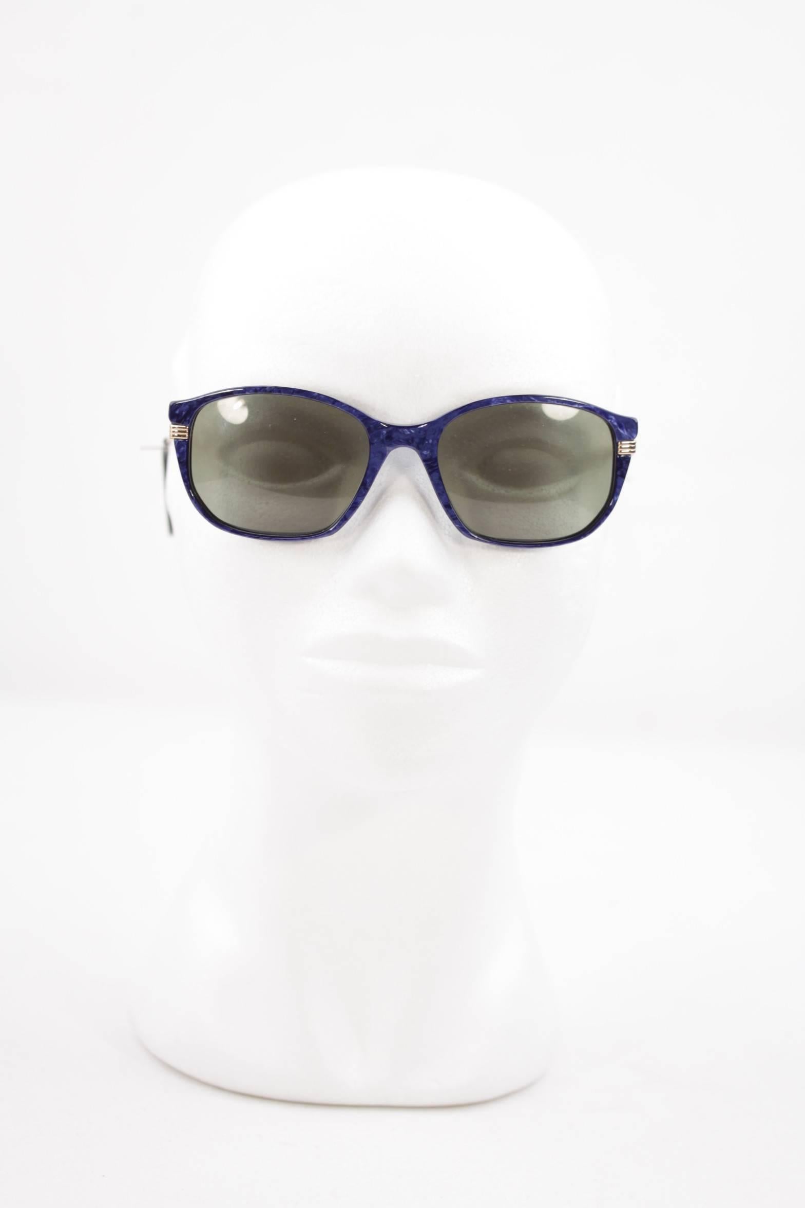 YVES SAINT LAURENT Vintage SUNGLASSES TITHON 55/18 Eyewear SHADES Blue 1