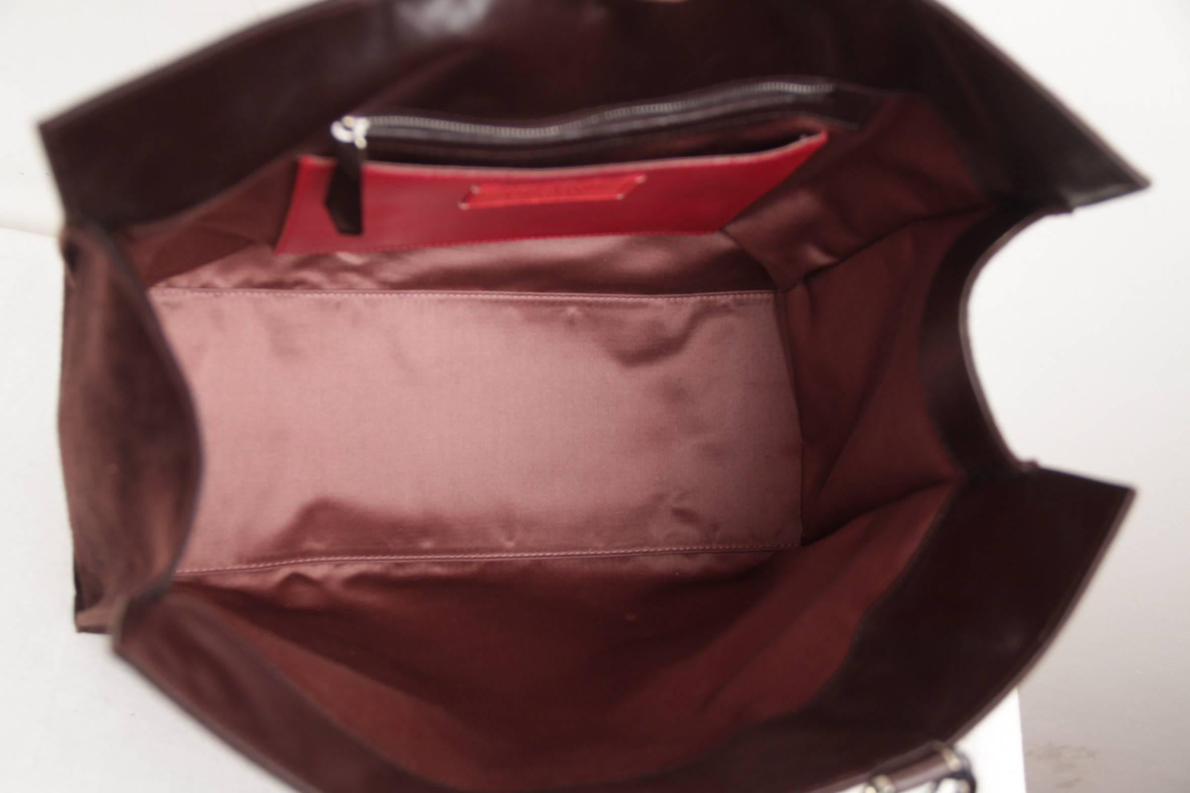 Women's VALENTINO GARAVANI Italian Brown Suede Leather TOTE Shopping Bag HANDBAG 