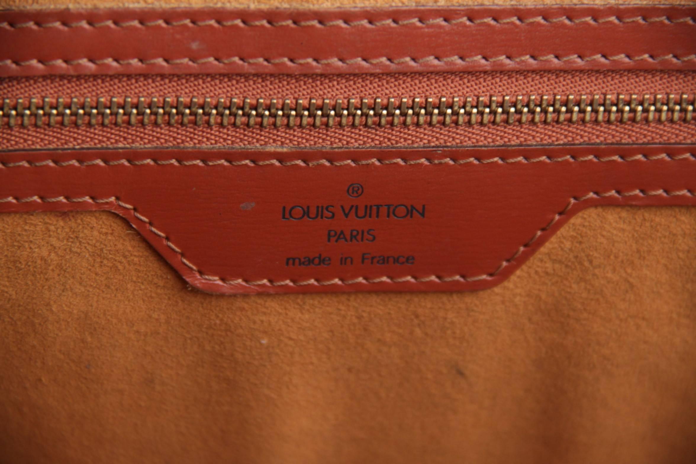 LOUIS VUITTON Vintage Brown Epi Leather SAINT JACQUES BAG Shoulder Bag TOTE 2