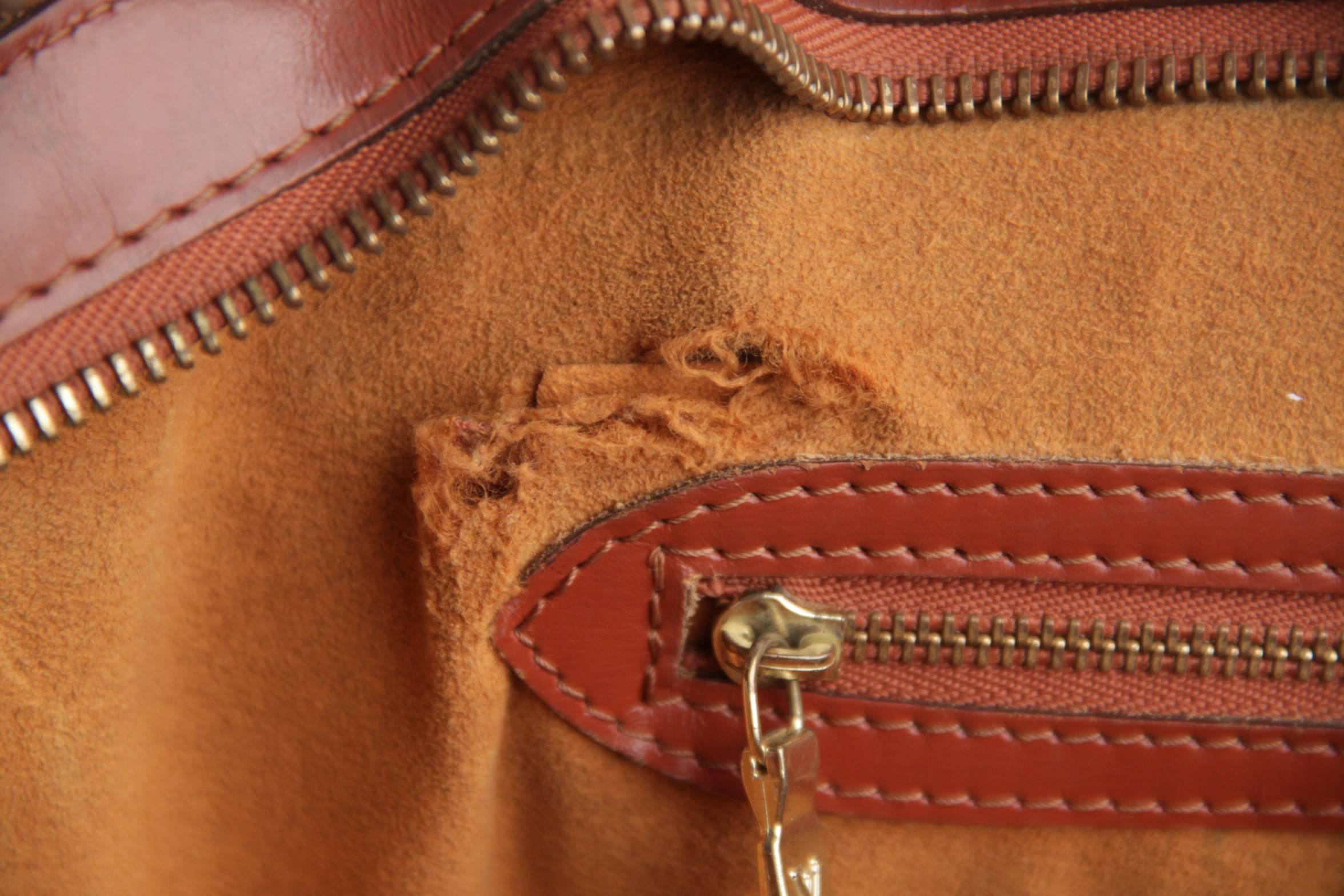 LOUIS VUITTON Vintage Brown Epi Leather SAINT JACQUES BAG Shoulder Bag TOTE 5