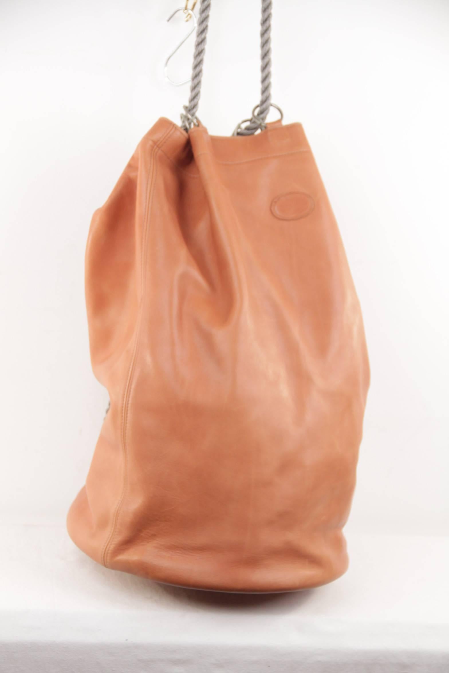 GRANATA SELLERIA Tan Leder OVERSIZED SAILOR BAG Duffel Weekender TRAVEL 2