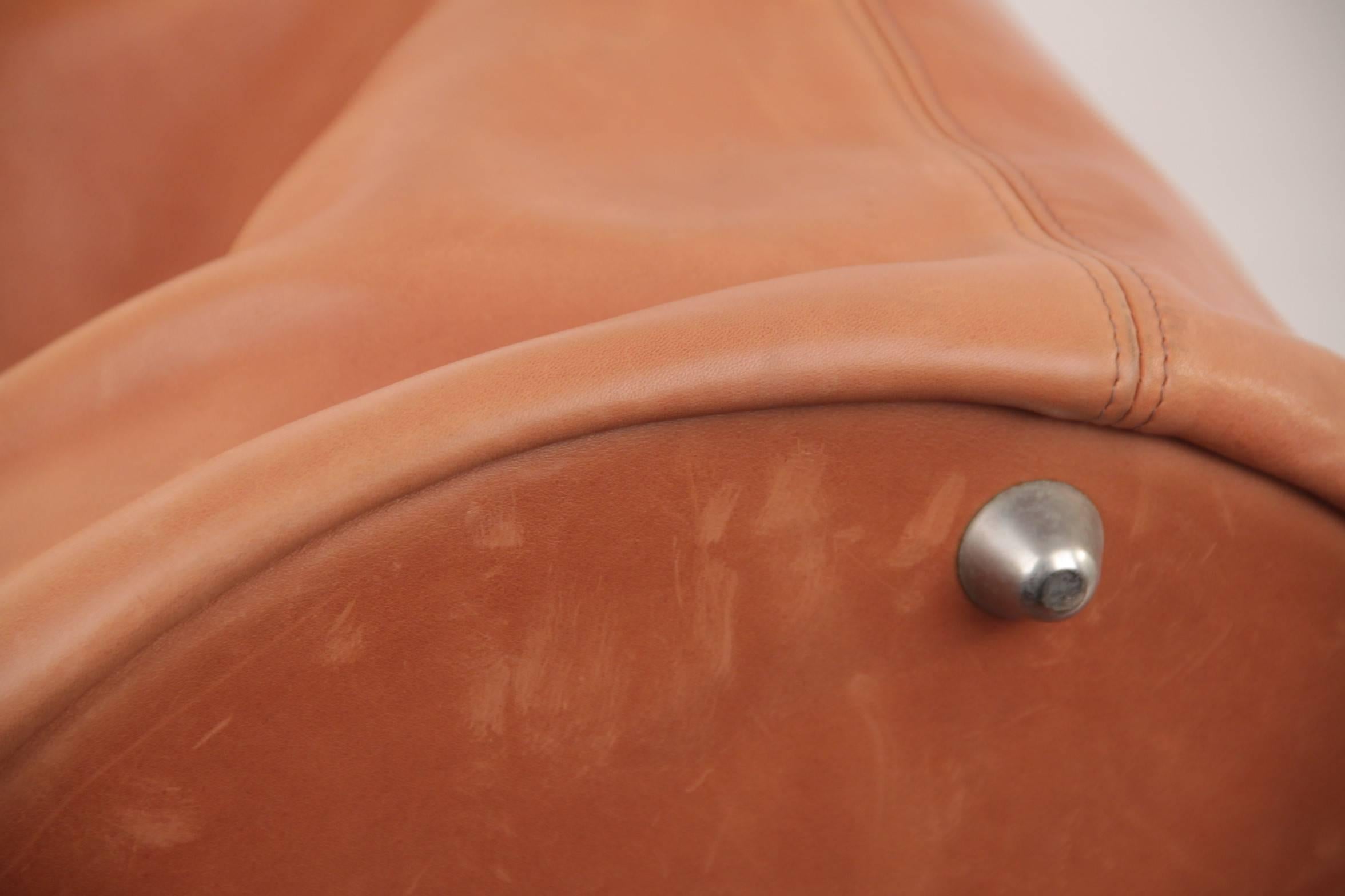 GRANATA SELLERIA Tan Leather OVERSIZED SAILOR BAG Duffel Weekender TRAVEL 2