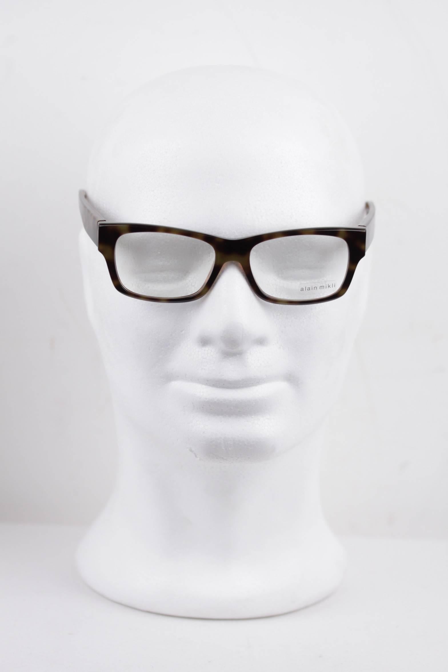 ALAIN MIKLI tortoise brown EYEGLASSES A01320 B0H5 53/17 145 Frame FLEX HINGES MY In New Condition In Rome, Rome
