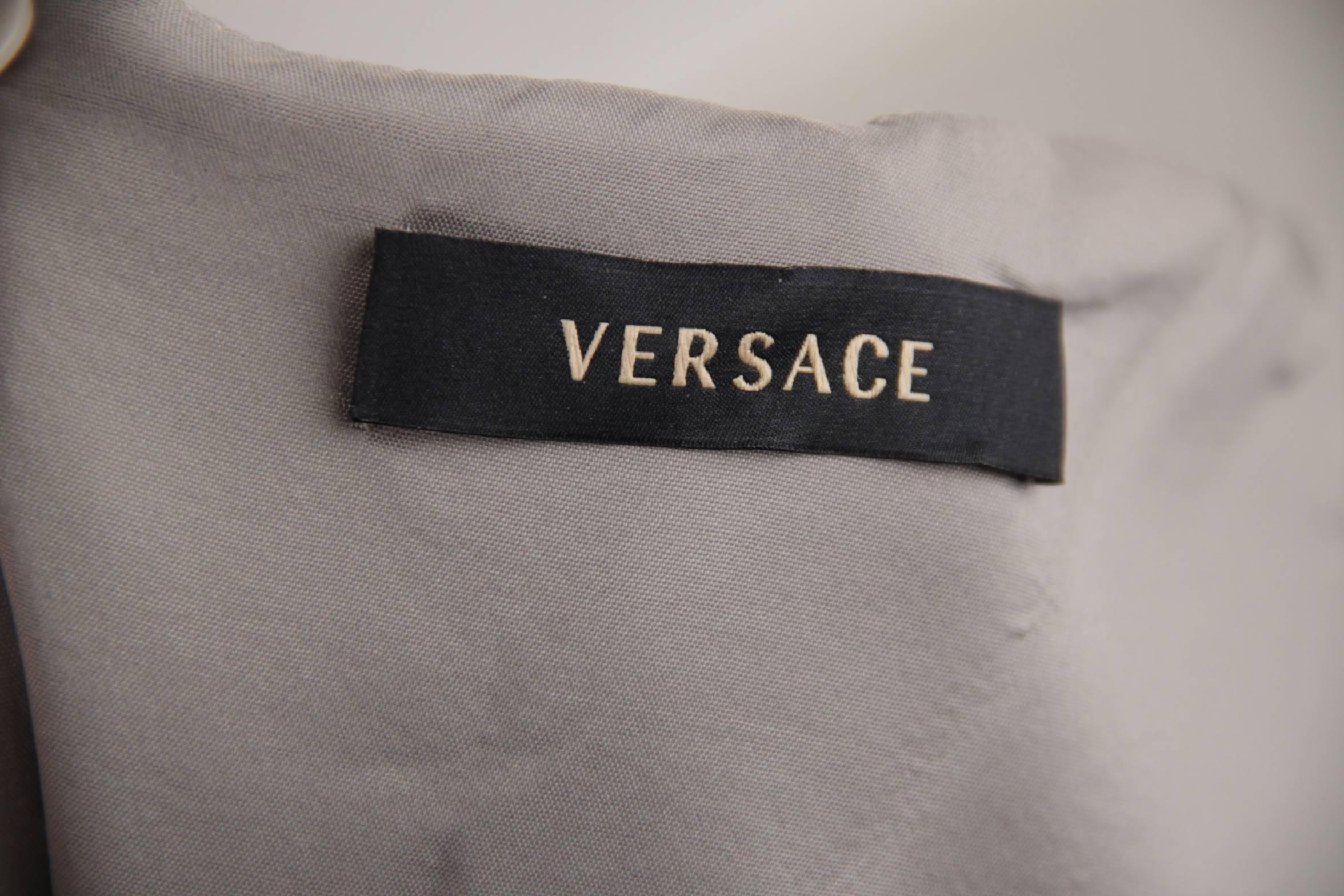 VERSACE Italian Gray Wool Blend BUSTIER DRESS 2007 Fall Collection Sz 40 IT 3