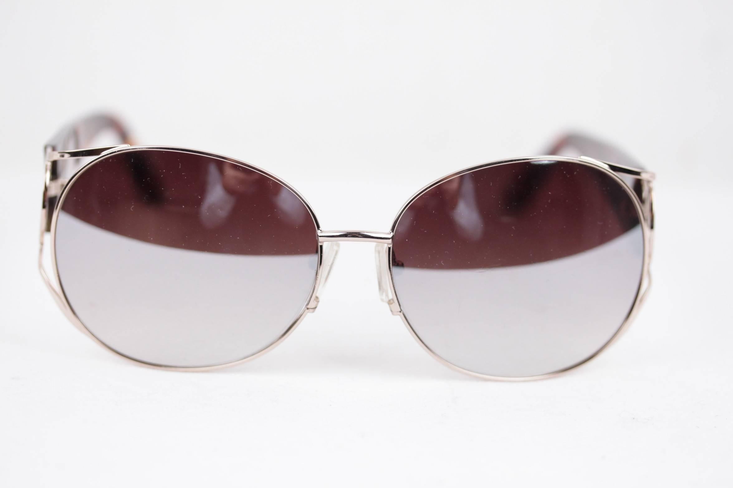 Women's ROMEO GIGLI silver/brown oversized Sunglasses RGG4/S col.D 61/15 135 mirror lens