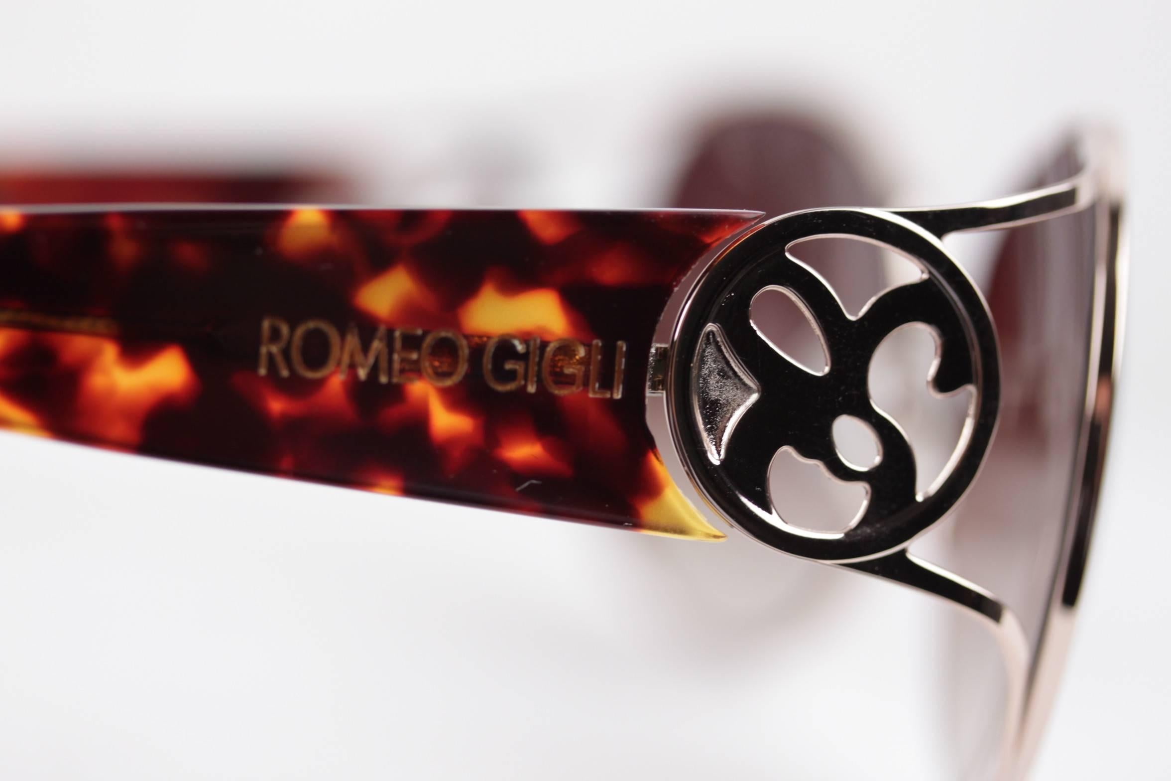 ROMEO GIGLI silver/brown oversized Sunglasses RGG4/S col.D 61/15 135 mirror lens 1