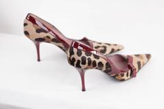 CESAR PACIOTTI PUMPS in pelo di cavallino leopardato con tacco classico 38 1/2