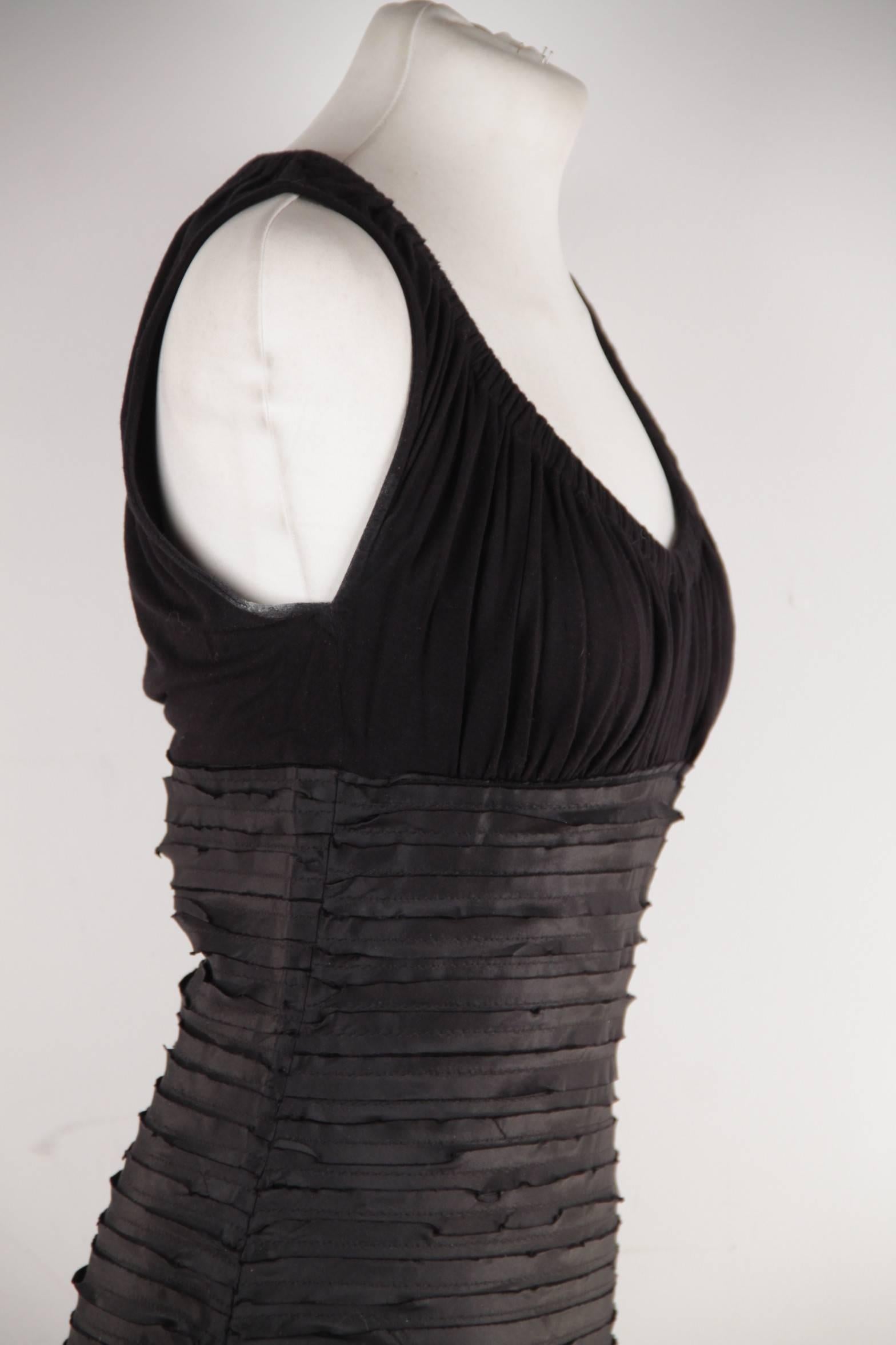 VERSACE Black Viscose & Silk LITTLE BLACK DRESS Sheath SLEEVELESS Sz 40  1