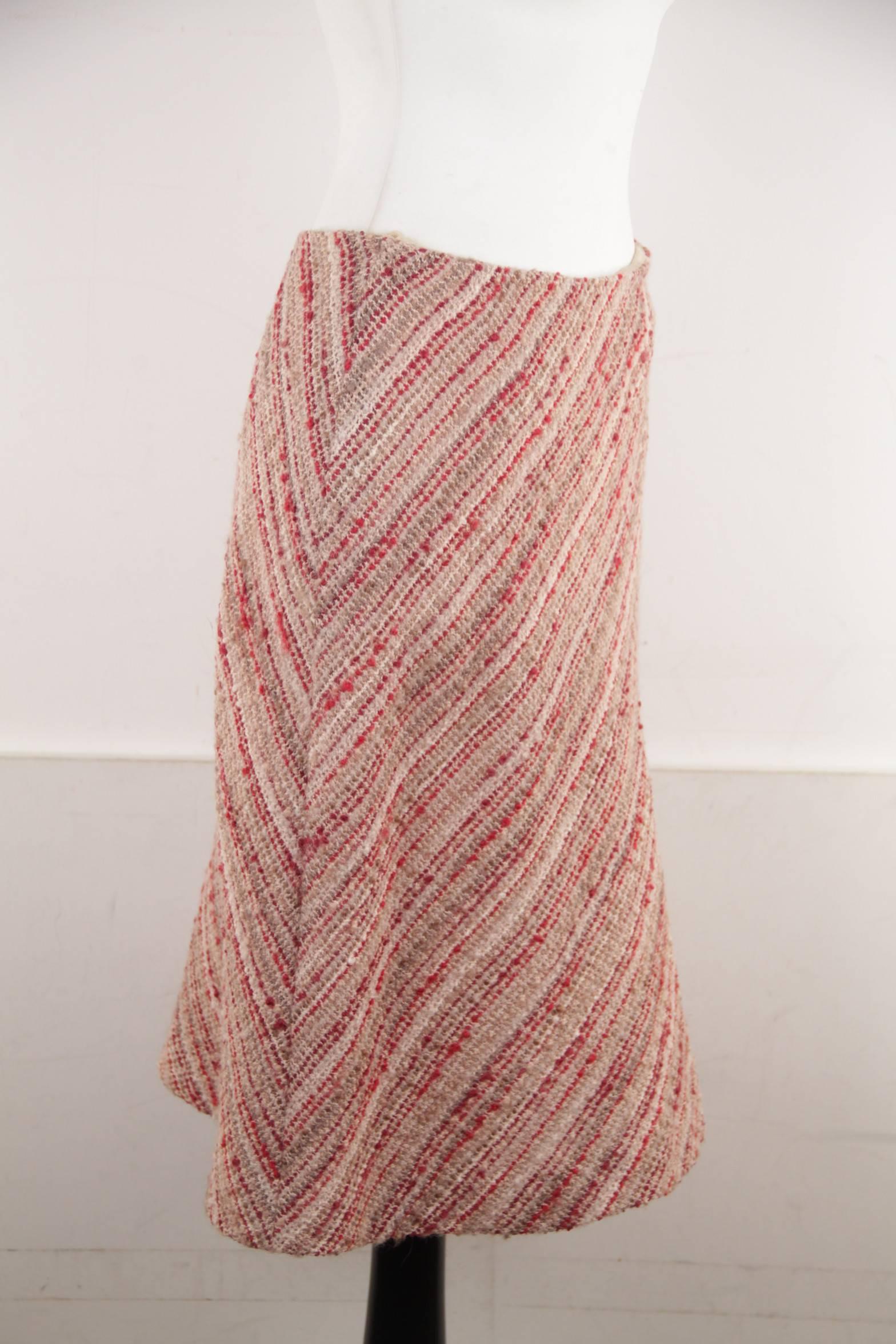 PRADA Italian Red  BOUCLE Tweed Wool SUIT Blazer & Skirt SIZE 42-44 IT  4