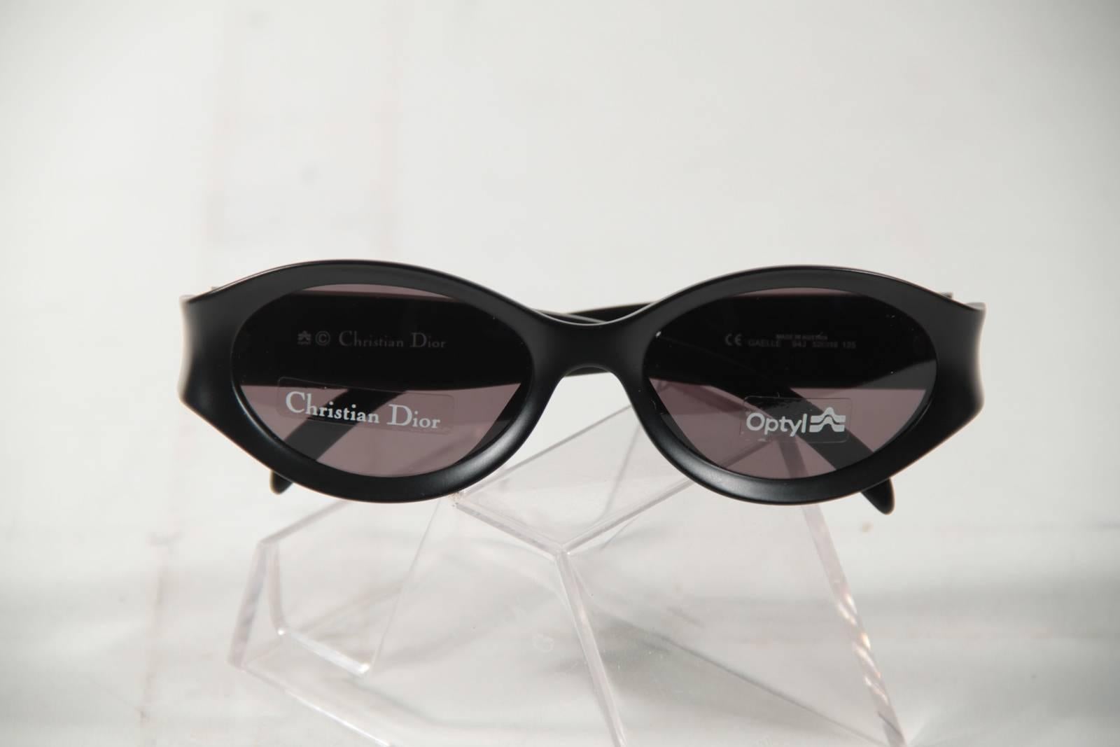 CHRISTIAN DIOR Matte Black SUNGLASSES Optyl GAELLE 94J 52/18 125 eyewear w/Case 2