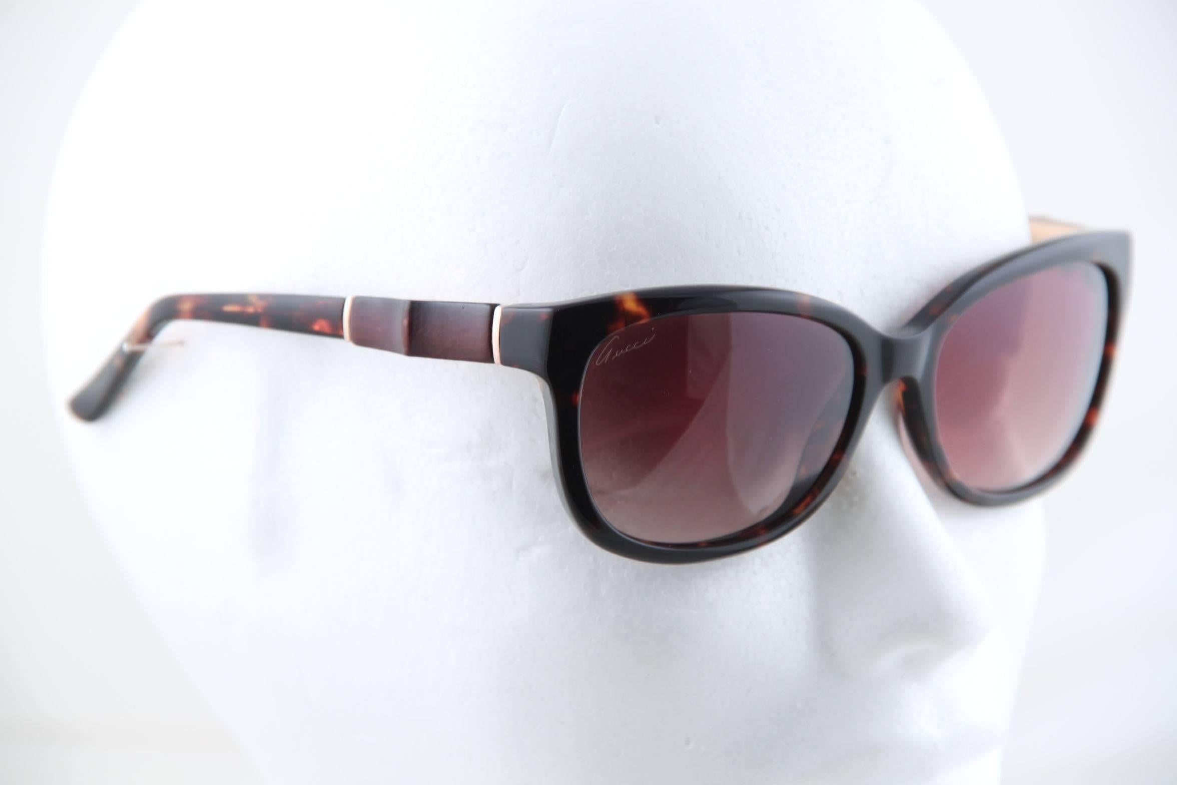 GUCCI Bio-gefasste Sonnenbrille GG3672 KUJ/N8 62/16 130 Bambusdetails mit Bambusverzierung 4