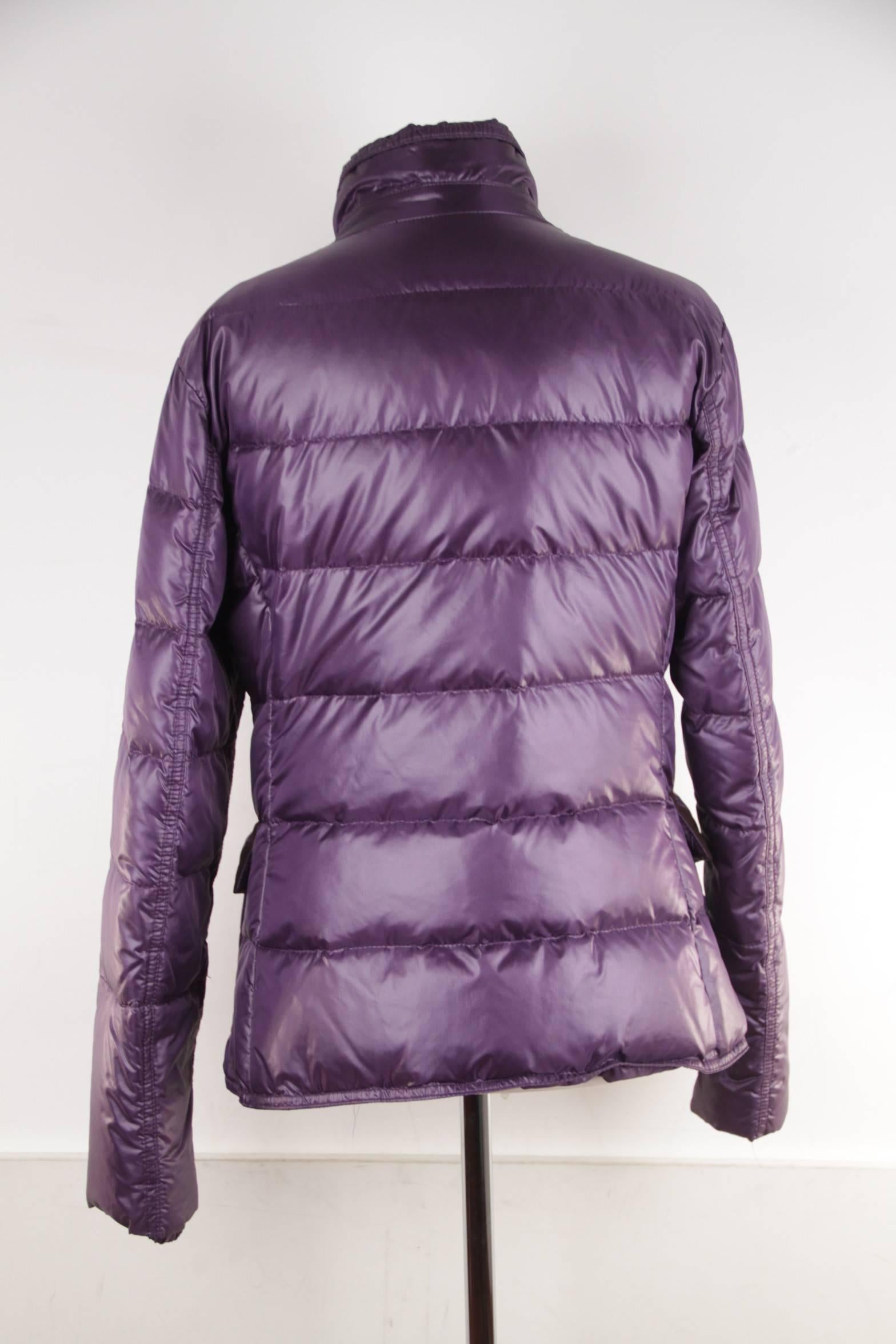 Gray FAY TODS Italian Purple Nylon DOWN JACKET w/ Contrast Trim SIZE M