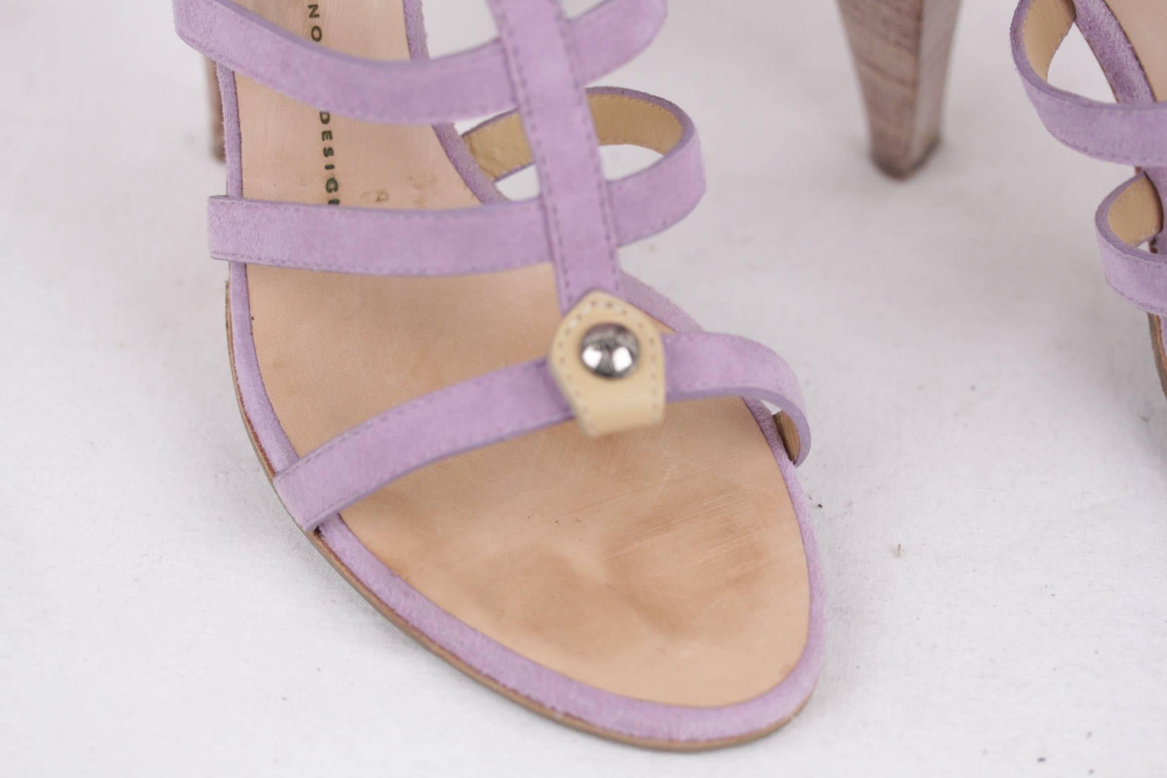 GIUSEPPE ZANOTTI DESIGN Lilac Suede CAGE Strappy HEELED Sandals HEELS Sz 39  4