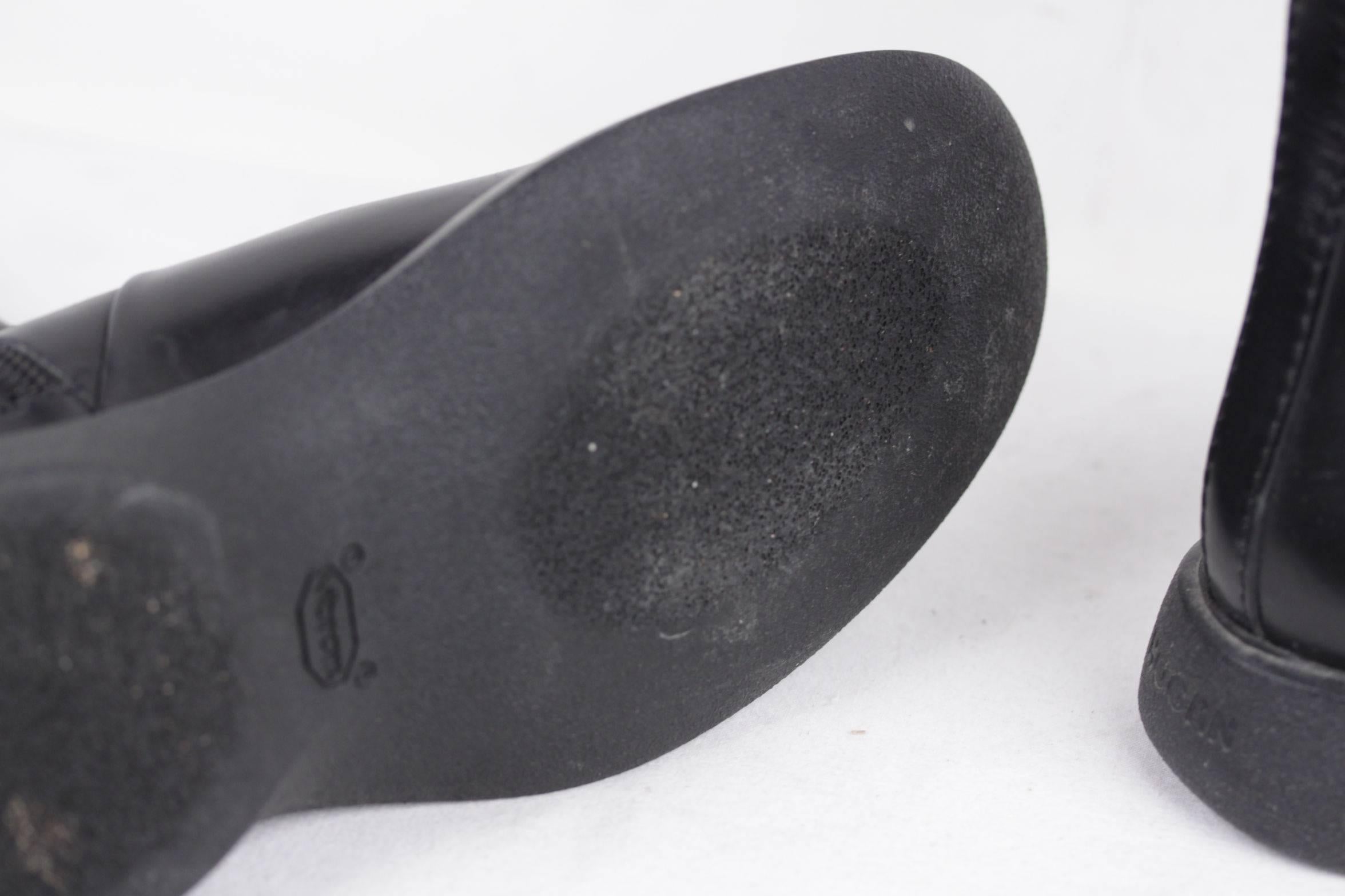 Women's HOGAN Italian Black Leather BOOTS Shoes w/ RUBBER Sole SIZE 36 IT 