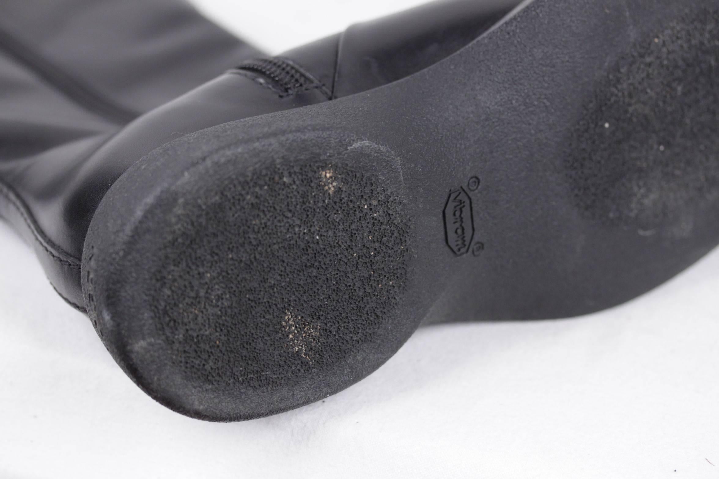 HOGAN Italian Black Leather BOOTS Shoes w/ RUBBER Sole SIZE 36 IT  4
