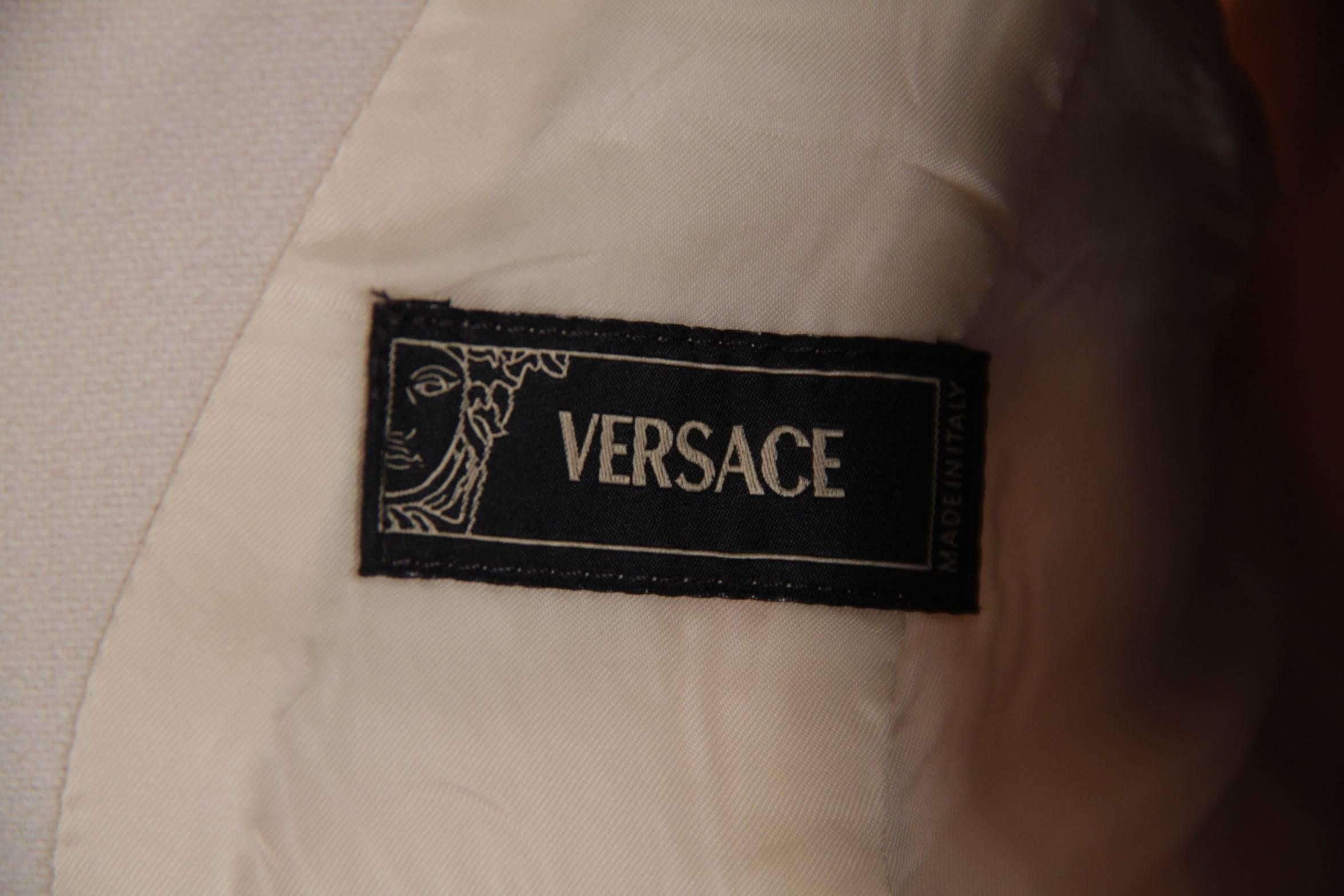 VERSACE Italian Ivory Wool Blend PEACOAT JACKET 2005 Fall Collection Sz 38 IT 4