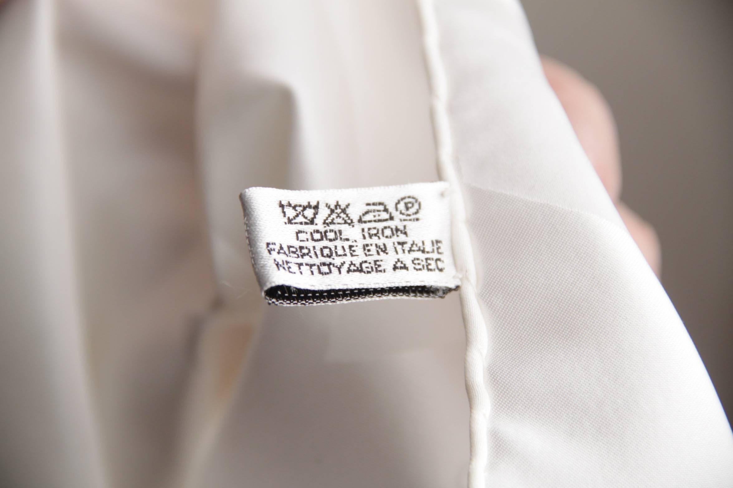 Women's CHANEL Italian White Jacquard Silk SKYLINE SCARF Shawl STOLE CC Logo w/ BOX 