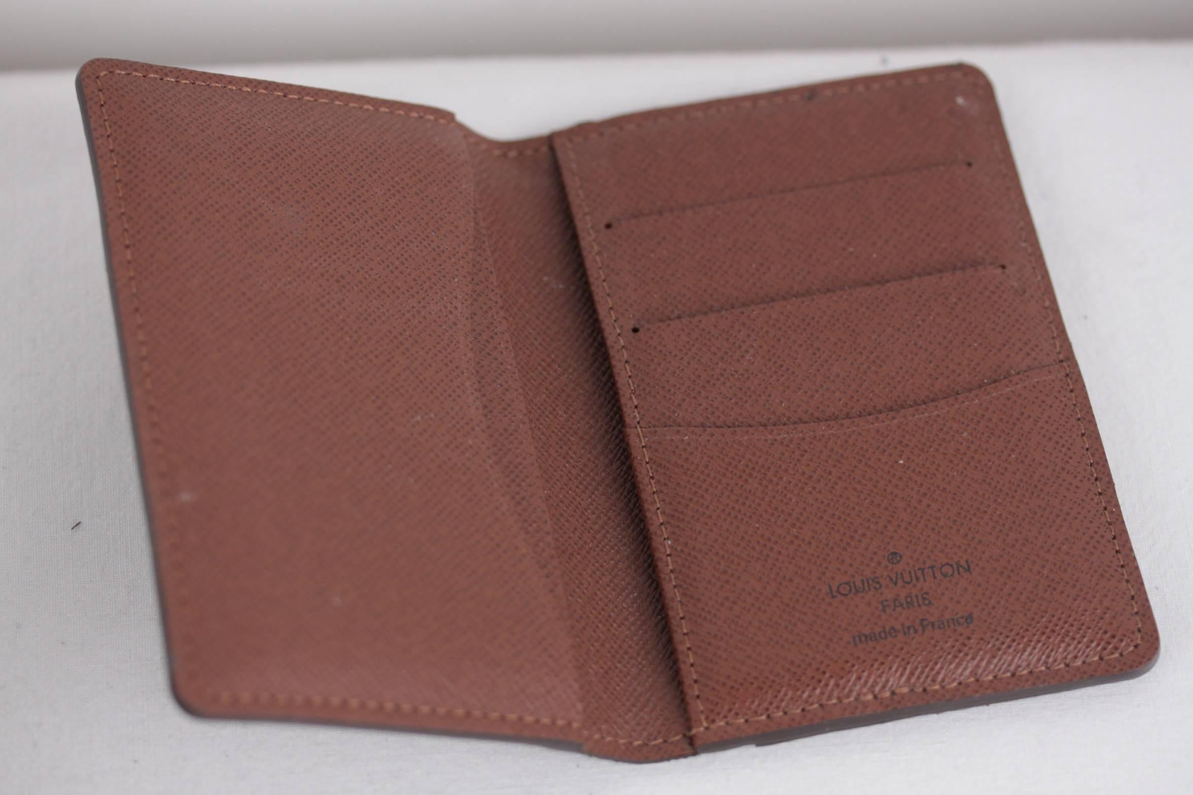 LOUIS VUITTON Brown MONOGRAM Canvas POCKET ORGANISER ID Credit Card Holder w/Box In Excellent Condition In Rome, Rome