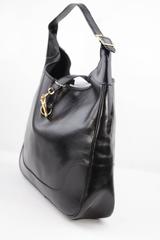 HERMES PARIS Vintage Black Leather TRIM HOBO Tote SHOULDER BAG