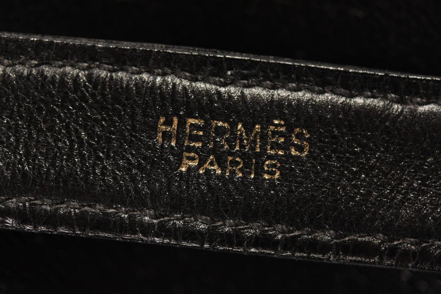 HERMES PARIS Vintage Black Leather TRIM HOBO Tote SHOULDER BAG at 1stdibs