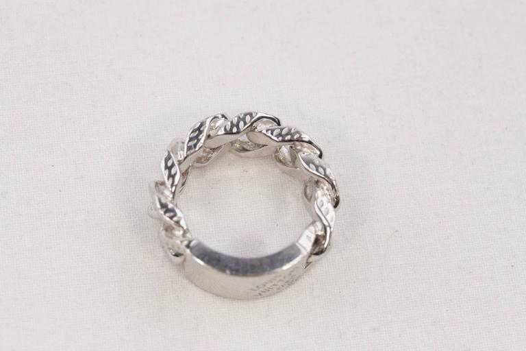 LOUIS VUITTON Silver Plated MONTAIGNE MEN RING Band Size M at