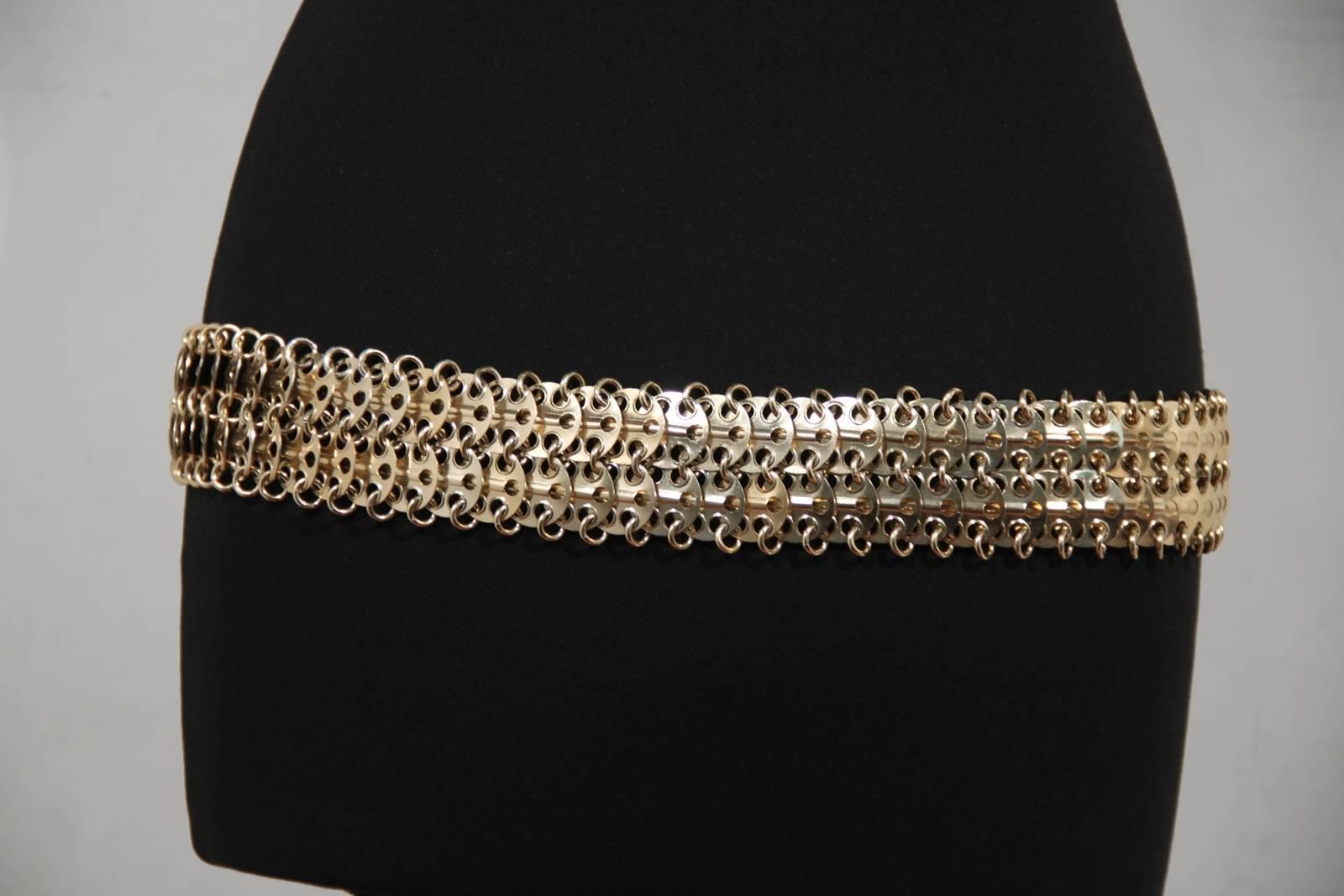 chainmail necklace paco rabanne gold metal