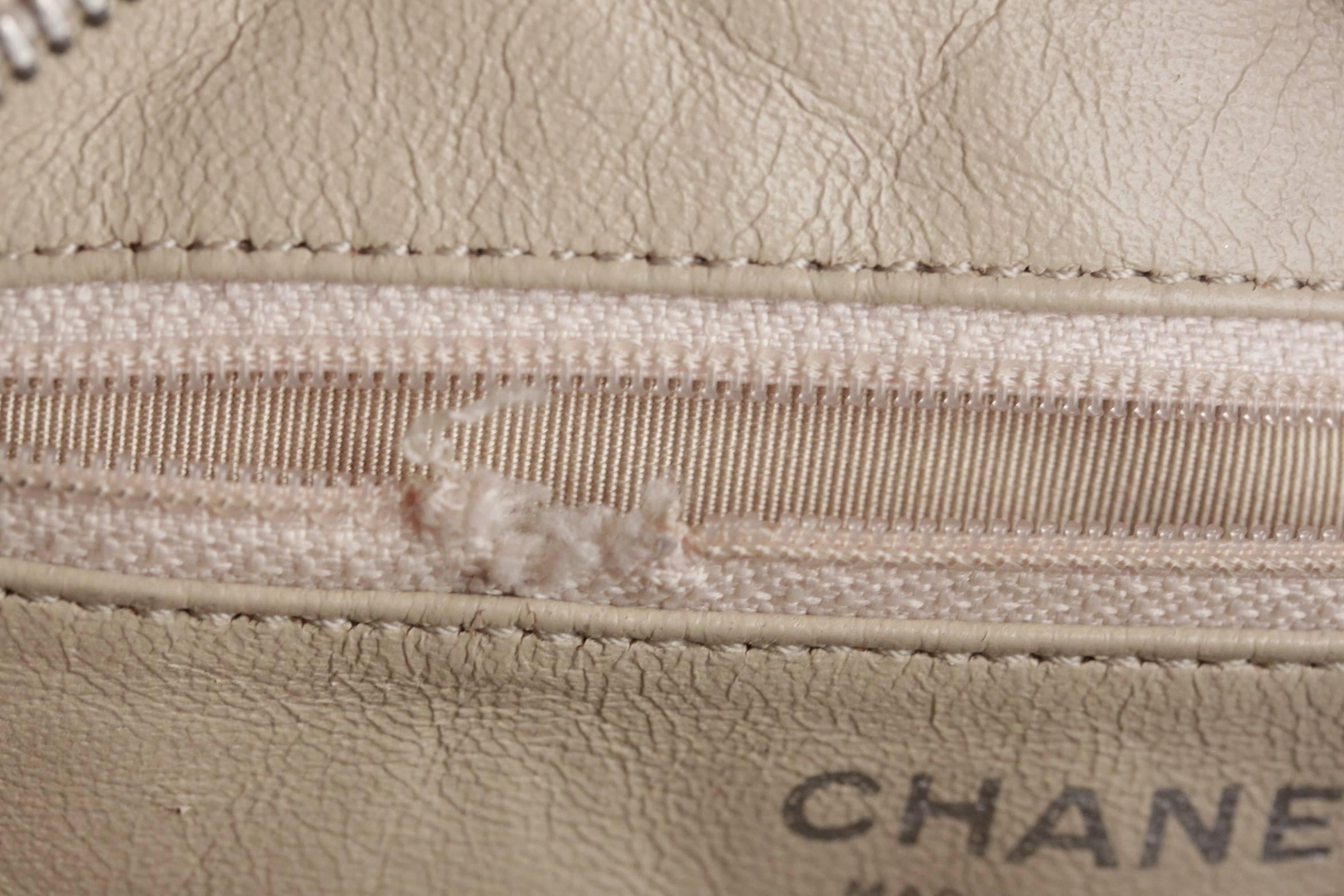 CHANEL Vintage Beige QUILTED Leather CAMERA BAG Shoulder Bag 2
