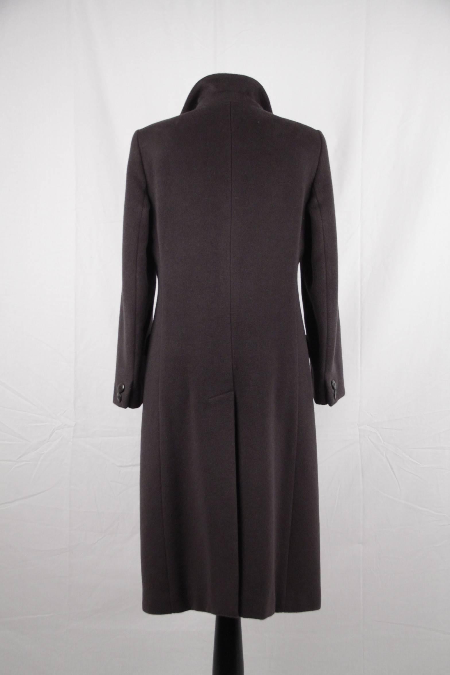 ARMANI COLLEZIONI Anthracite Gray Wool & Cashmere COAT Size 40 In Good Condition In Rome, Rome