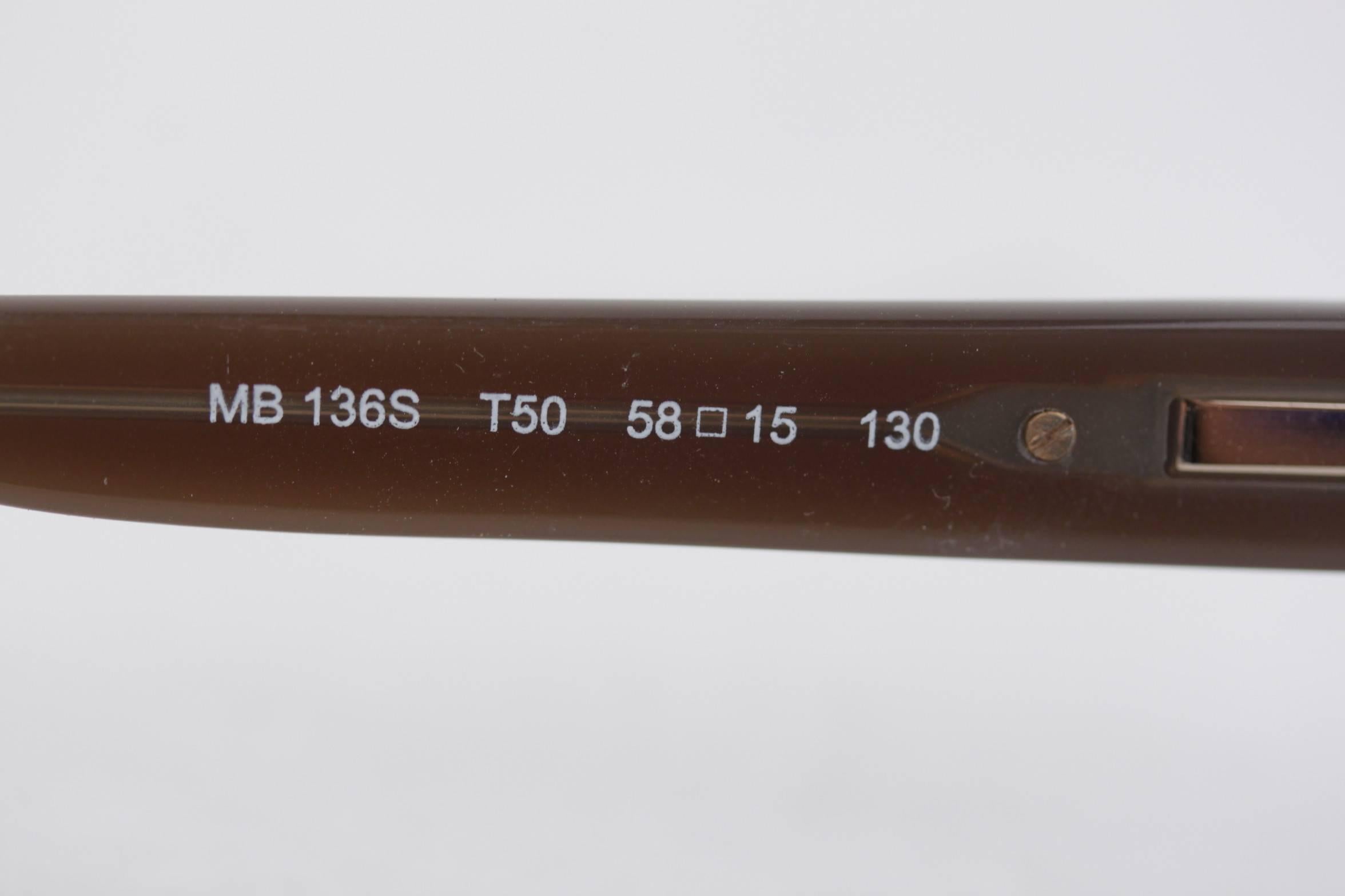 MONTBLANC NEW Brown MB136S Rectangular Unisex SUNGLASSES 58mm 130 4