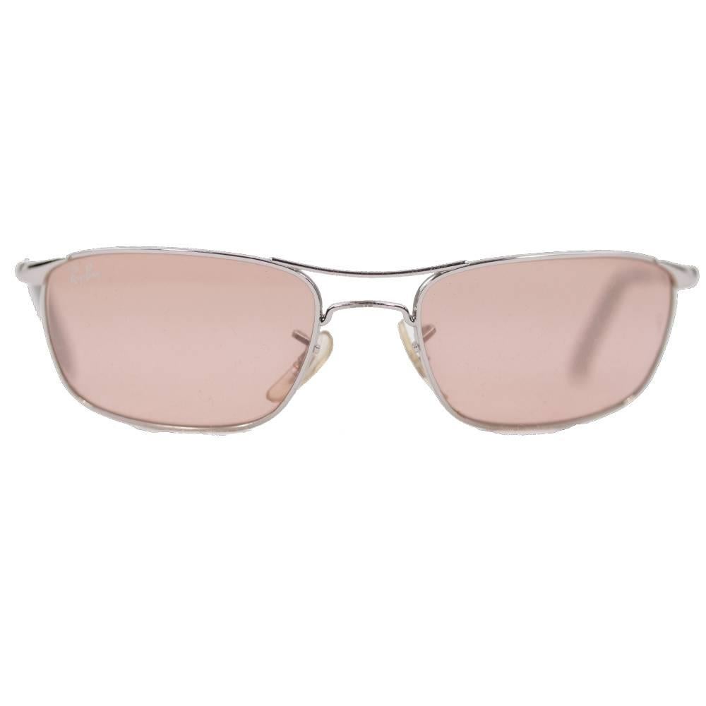 RAY-BAN Silver Metal MINT unisex SUNGLASSES RB3132 003/50 54mm Pink Lens