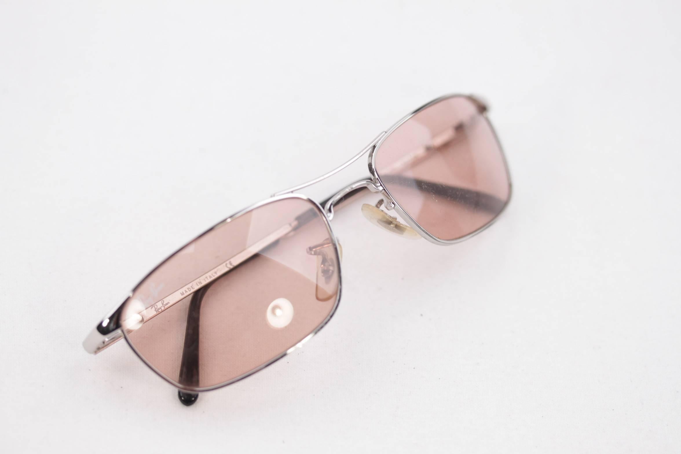 RAY-BAN Silver Metal MINT unisex SUNGLASSES RB3132 003/50 54mm Pink Lens 1