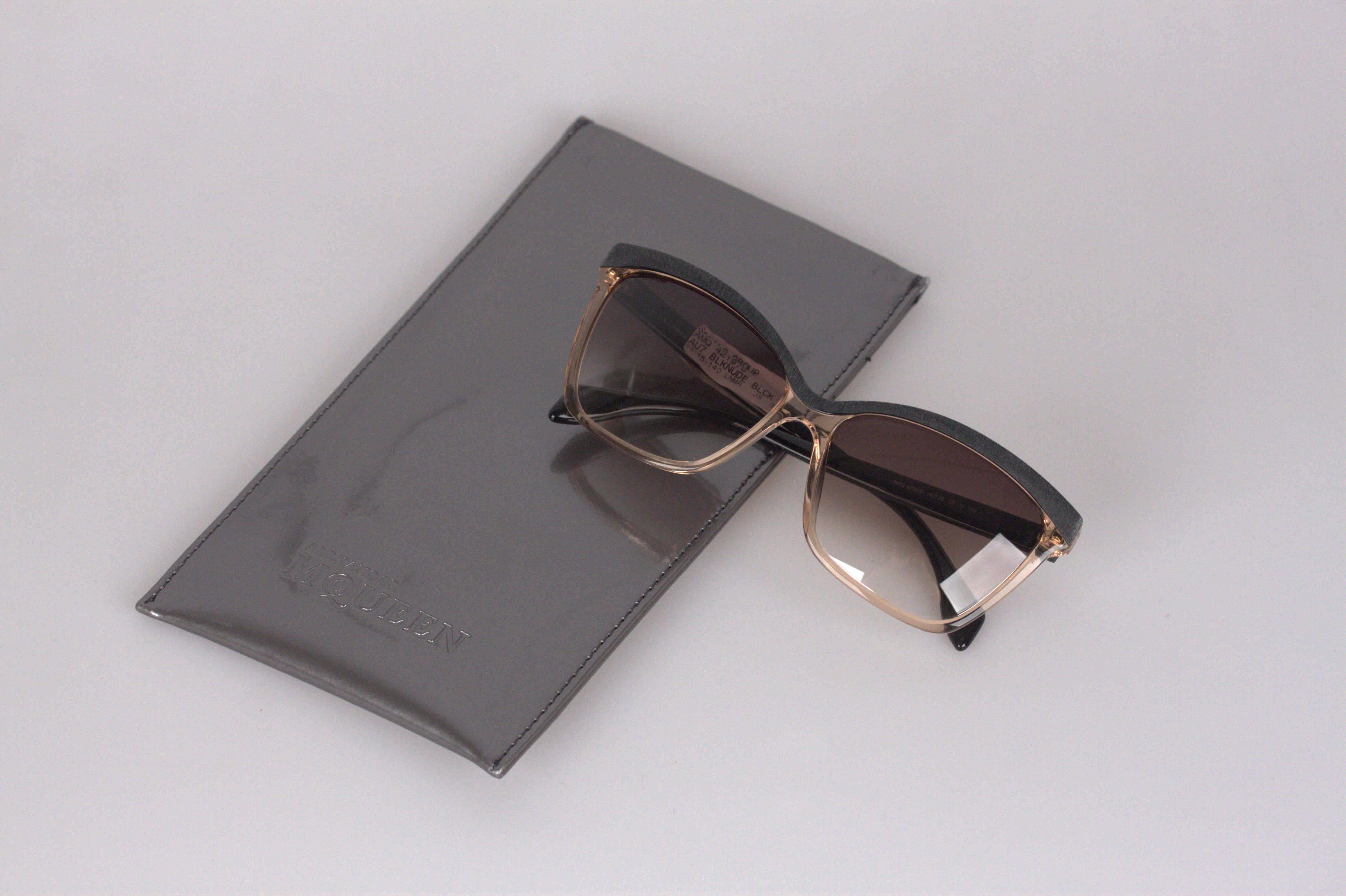 Women's ALEXANDER MCQUEEN Black Nude Sunglasses AMQ 4219/S 58mm NEW & BOXED