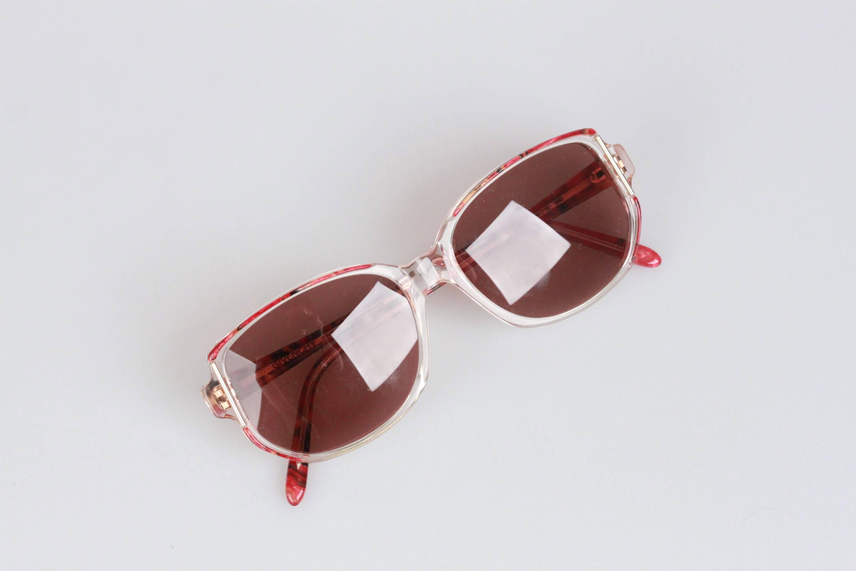 GIVENCHY Vintage MINT Womens SUNGLASSES G8913 950 Red marbled 54-16 mm 2