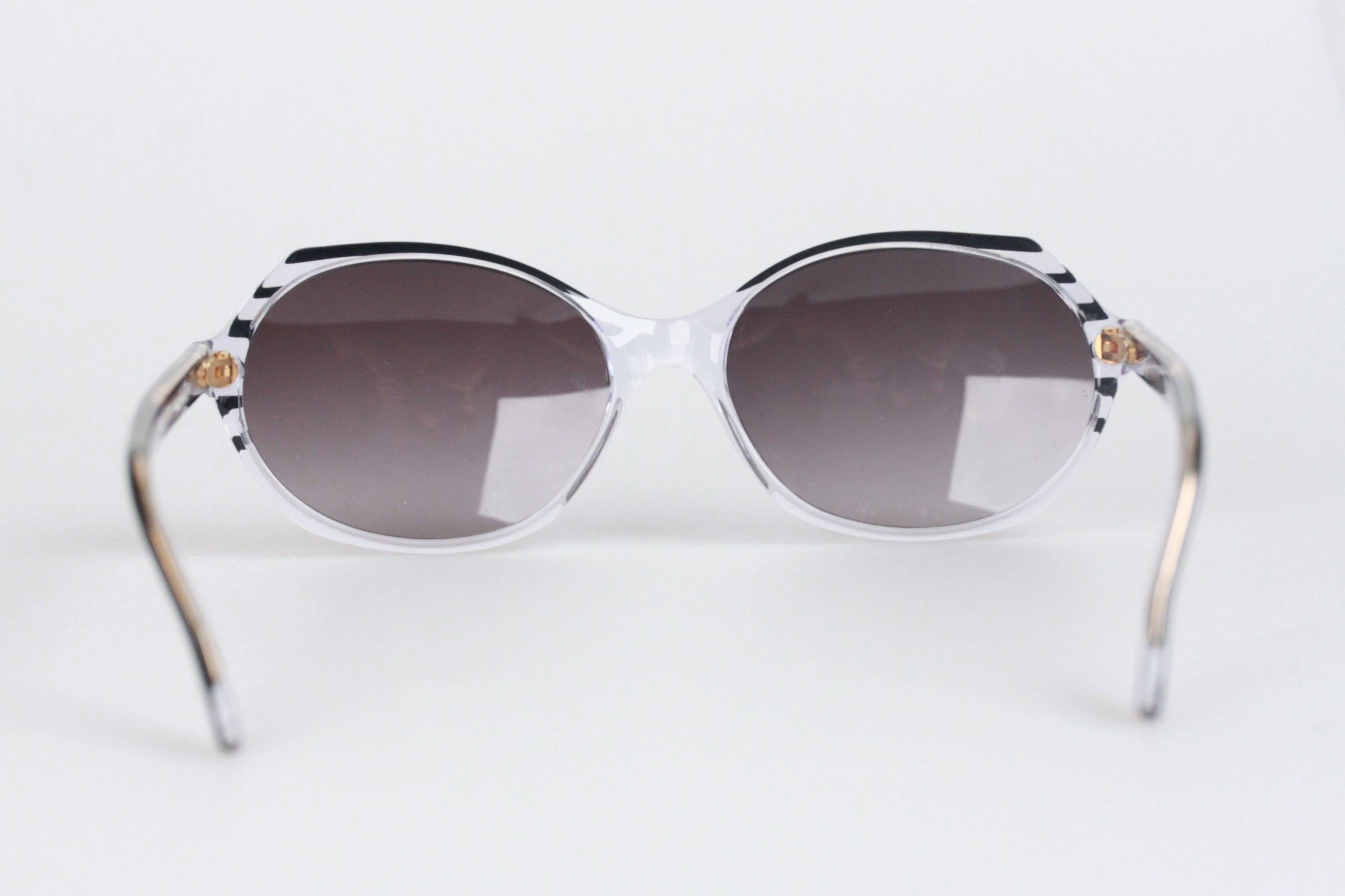Women's YVES SAINT LAURENT Vintage MINT Black Sunglasses CARISTE 2 58-16mm