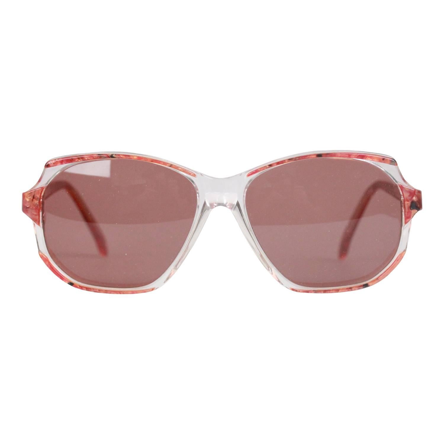 YVES SAINT LAURENT Vintage Marbled RED MINT Sunglasses NAXOS 825 56mm
