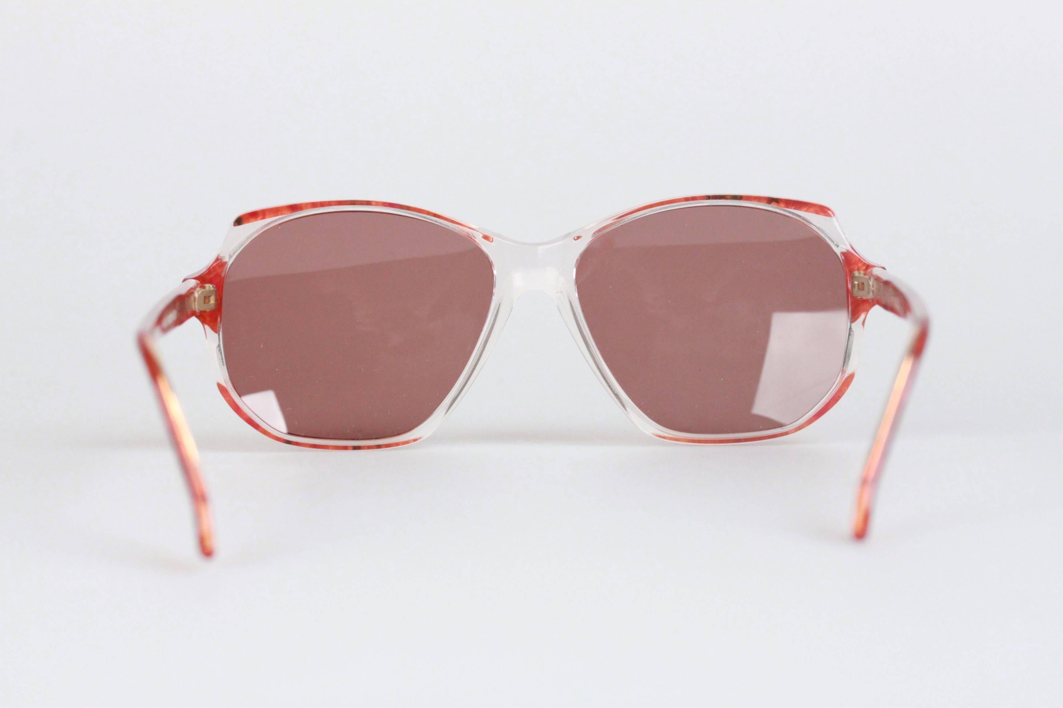 YVES SAINT LAURENT Vintage Marbled RED MINT Sunglasses NAXOS 825 56mm 1