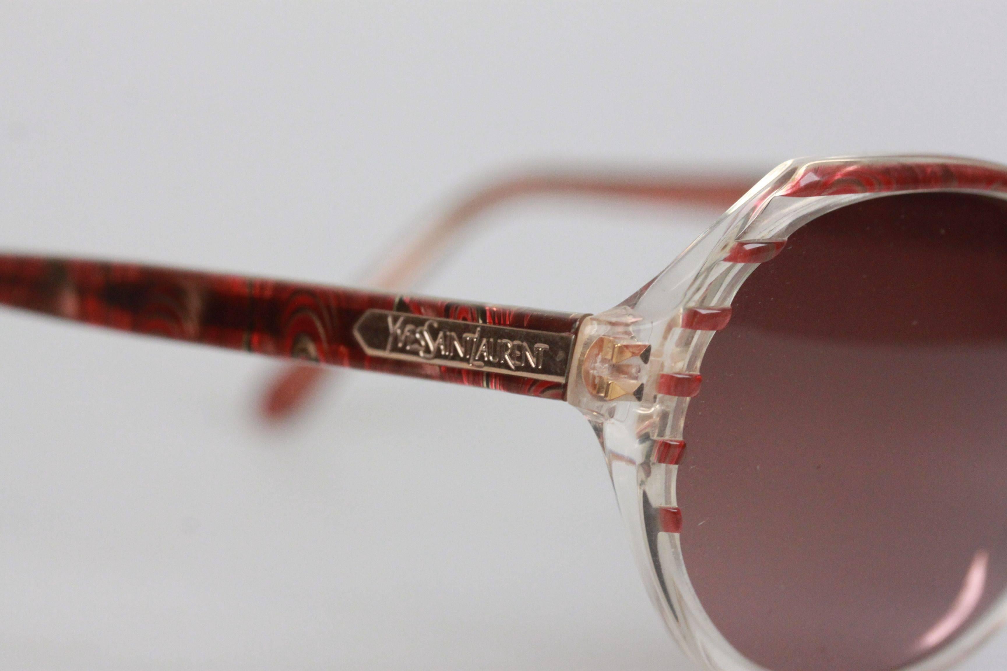 YVES SAINT LAURENT Vintage MINT Red SUNGLASSES CARISTE 2 697 58-16 mm In New Condition In Rome, Rome