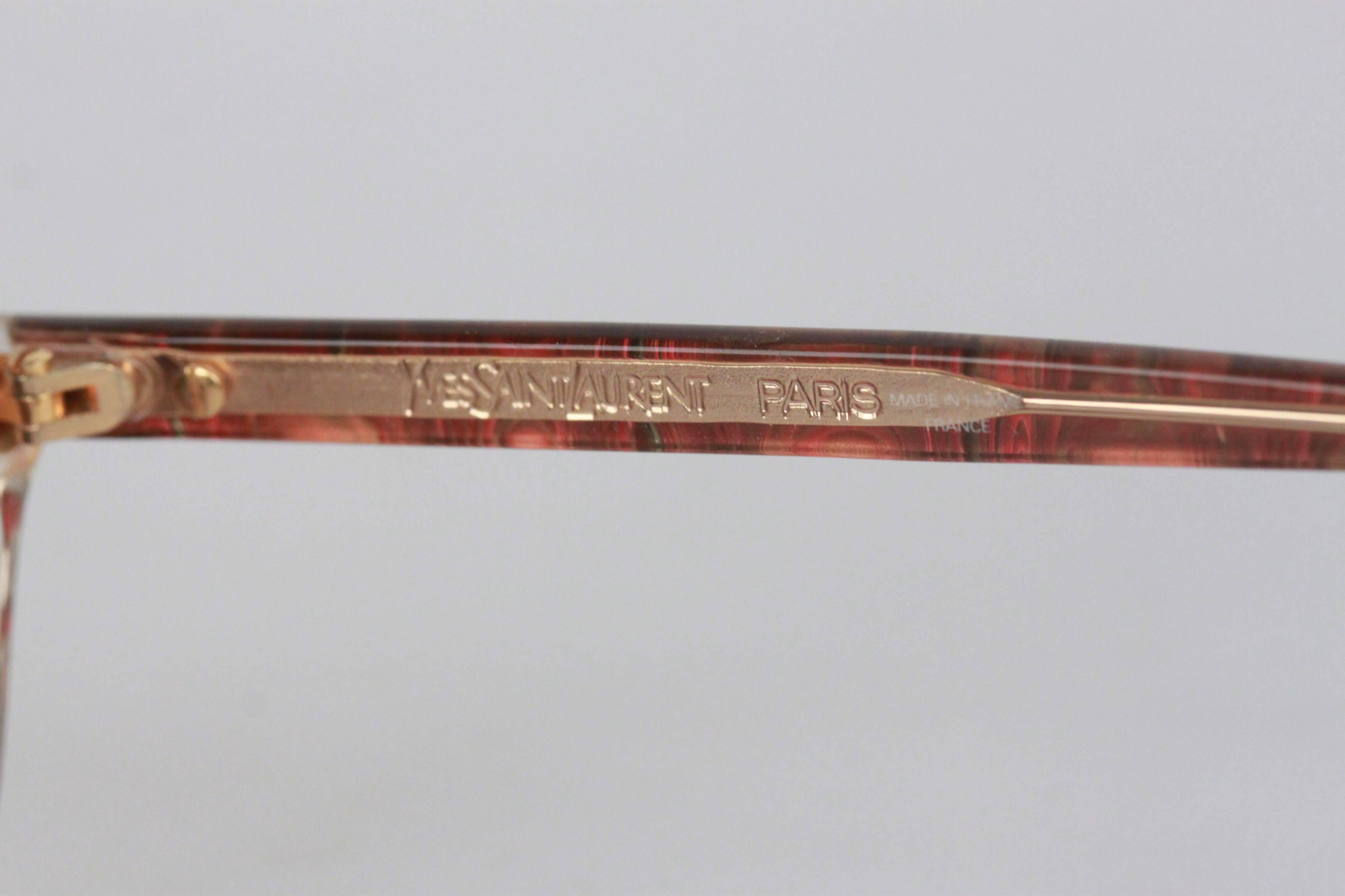 YVES SAINT LAURENT Vintage MINT Red SUNGLASSES CARISTE 2 697 58-16 mm 2