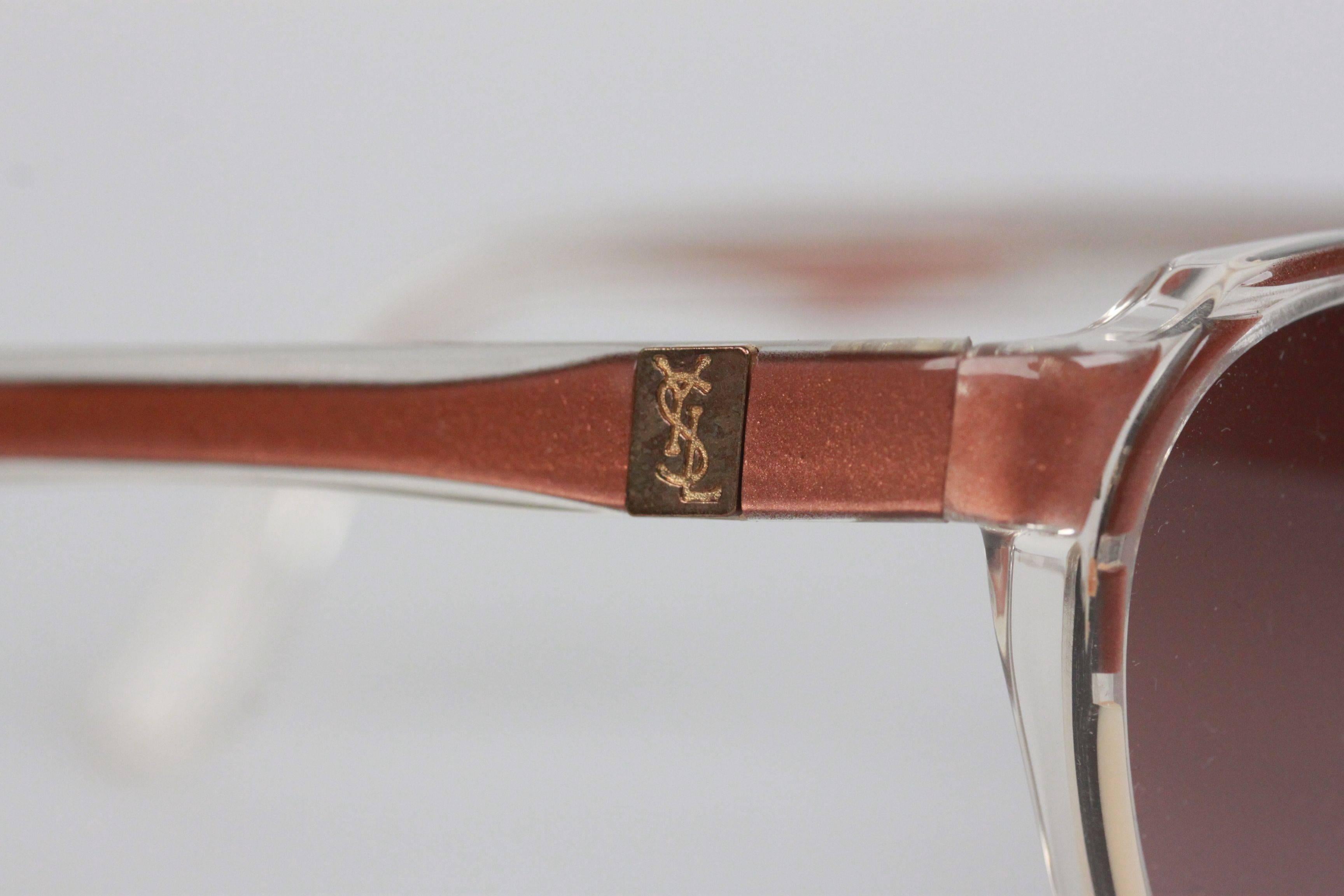 YVES SAINT LAURENT Vintage MINT SUNGLASSES NEREE 551 Brown 54-16 mm In New Condition In Rome, Rome