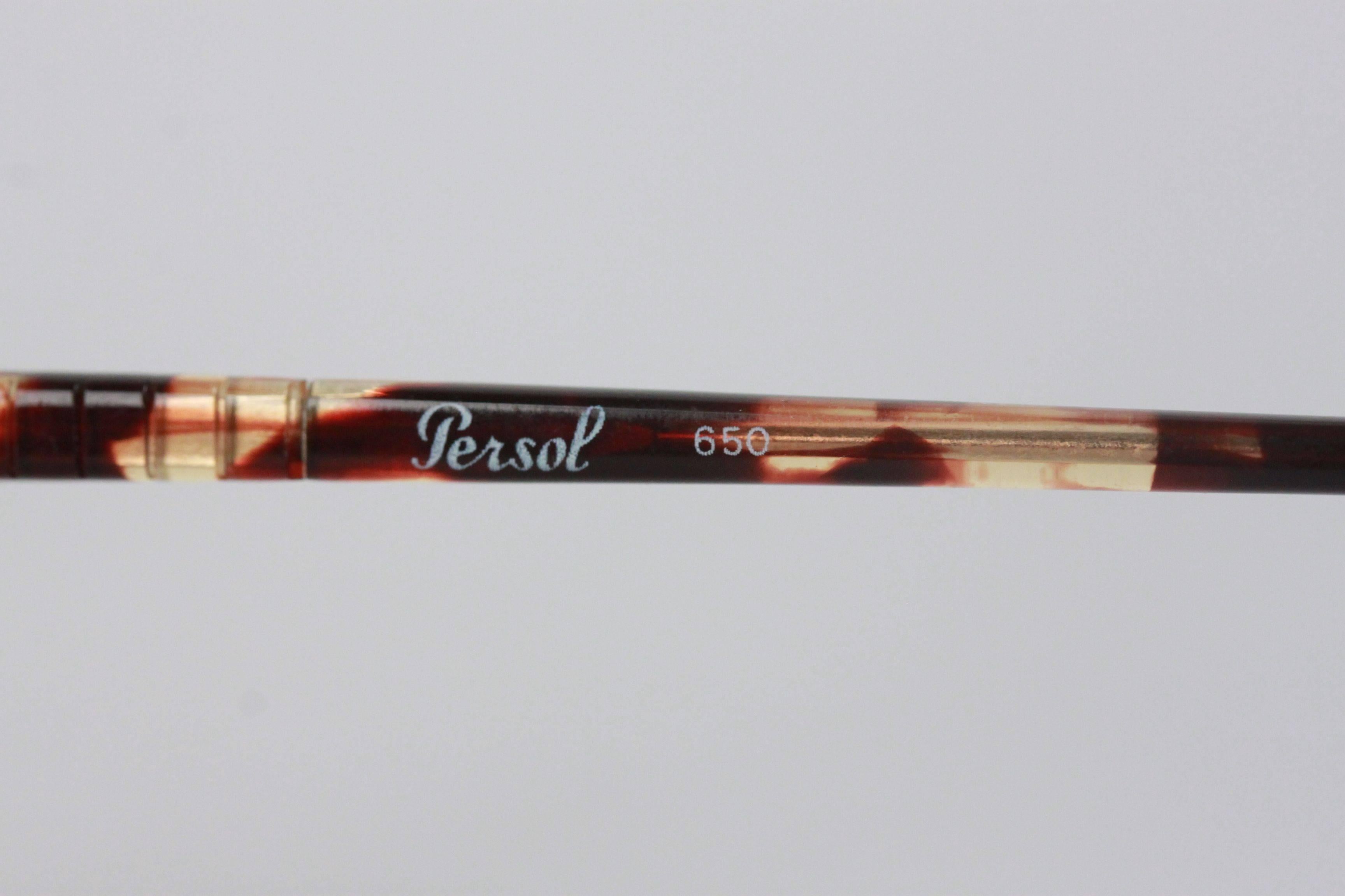 da uomo o donna PERSOL RATTI Occhiali da sole tondi tartarugati vintage 650 Meflecto
