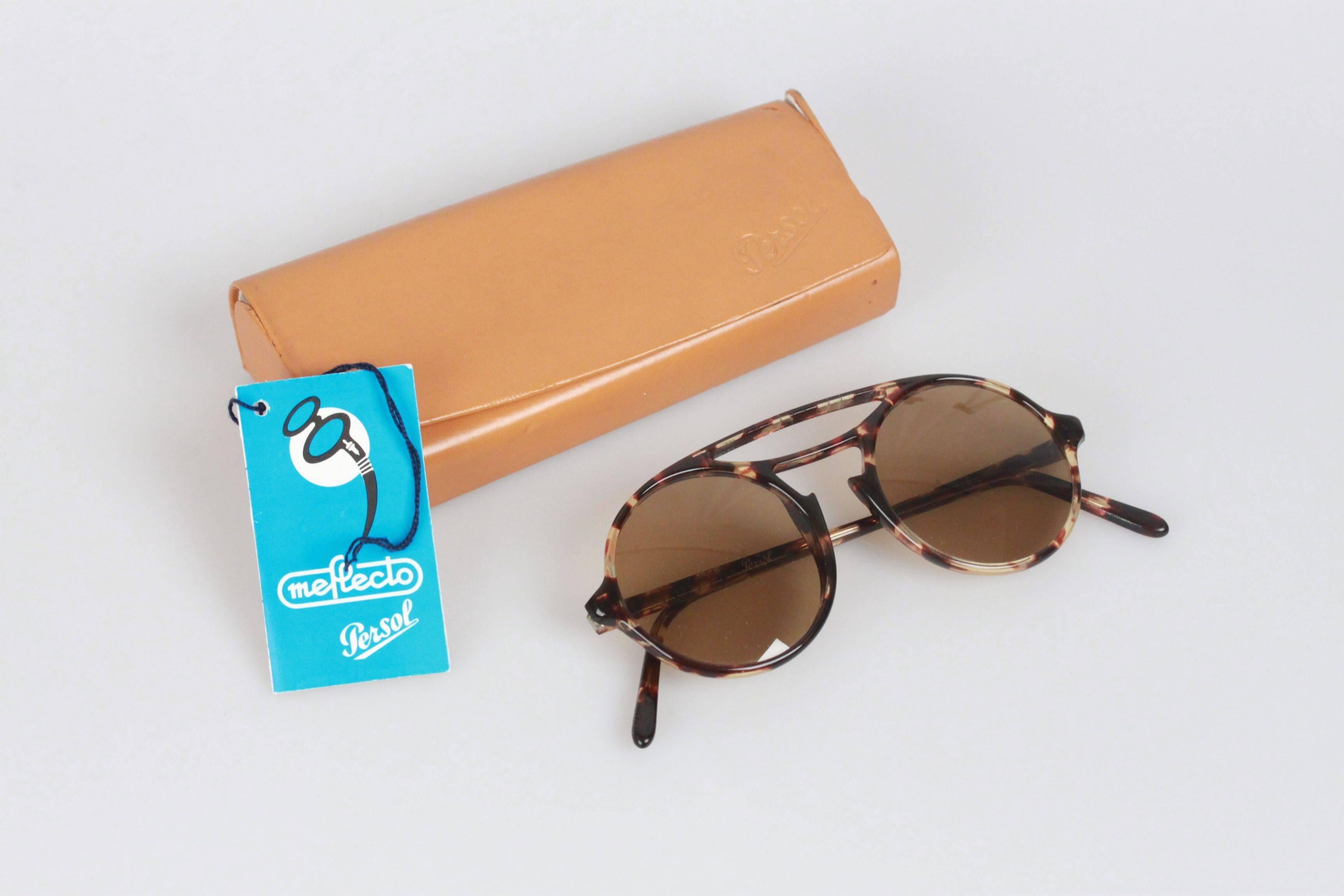 PERSOL RATTI Occhiali da sole tondi tartarugati vintage 650 Meflecto 3