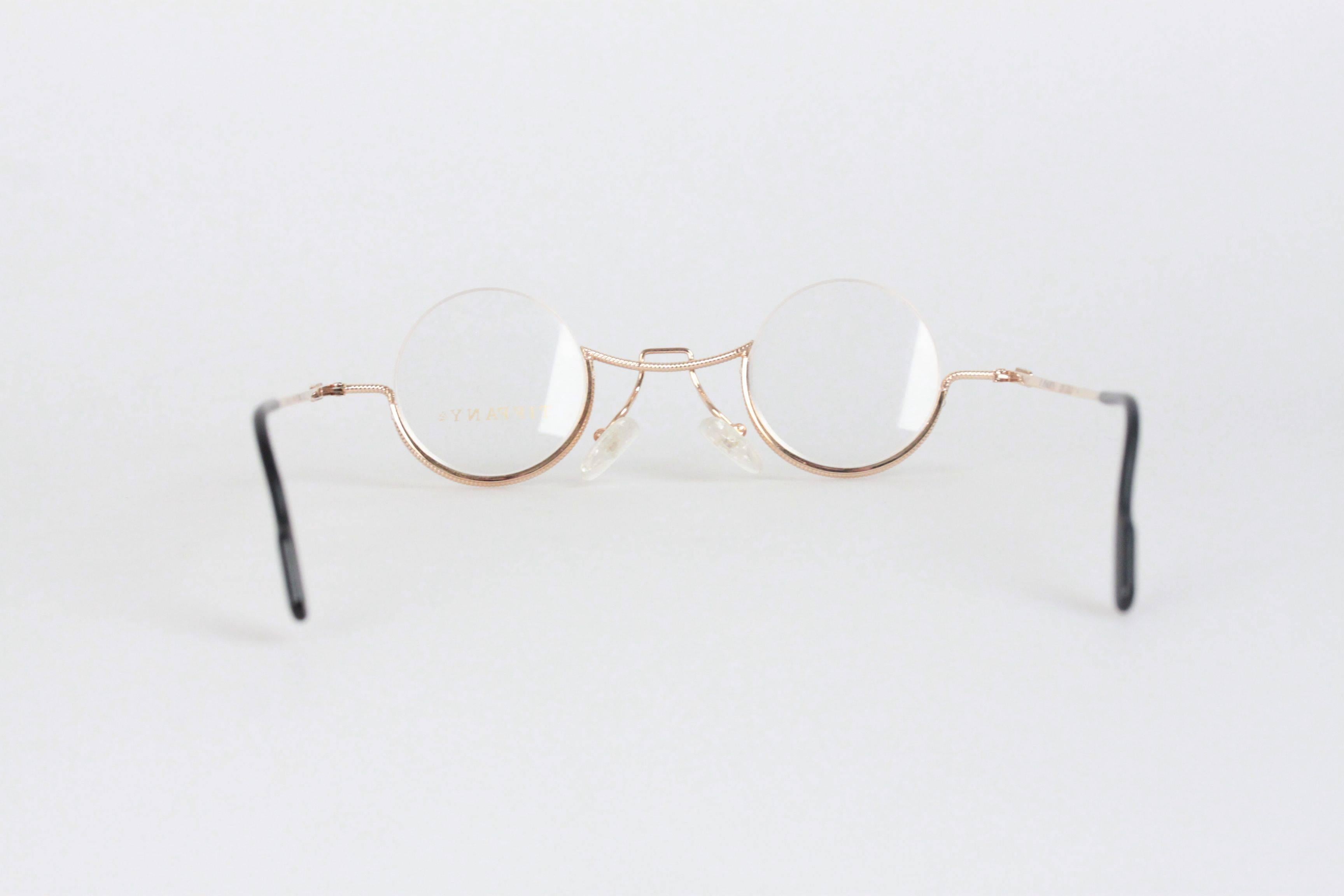 TIFFANY & Co. VINTAGE RARE Round Eyeglasses T64 23K Gold 37/11 In Good Condition In Rome, Rome
