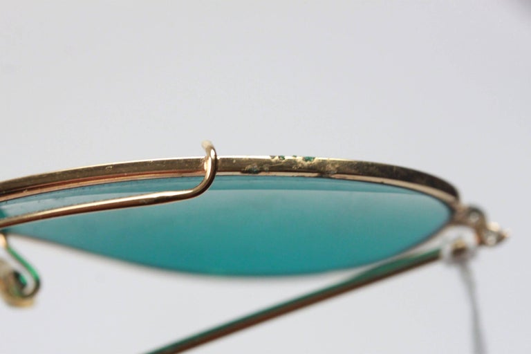 RAY-BAN Bausch Lomb Vintage Gold metal WINGS One Piece Shield SUNGLASSES