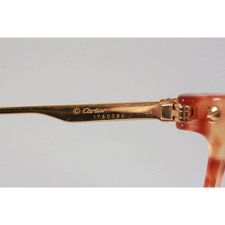 Cartier Vintage Tan Tortoise Eyeglasses Frame Mod. Lumen 54/18 NOS at ...