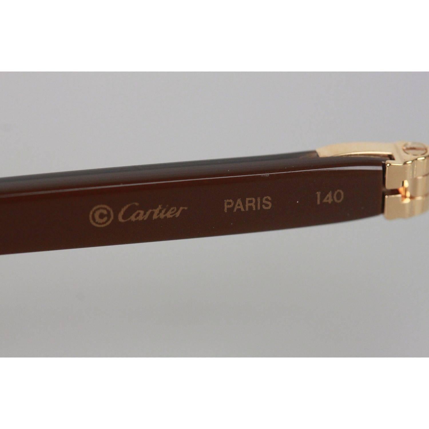 Cartier Paris Rectangular Rimless Eyeglasses C Decor Optical with Case 1