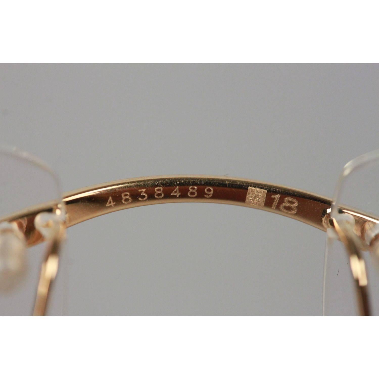 Cartier Paris Rectangular Rimless Eyeglasses C Decor Optical with Case 3