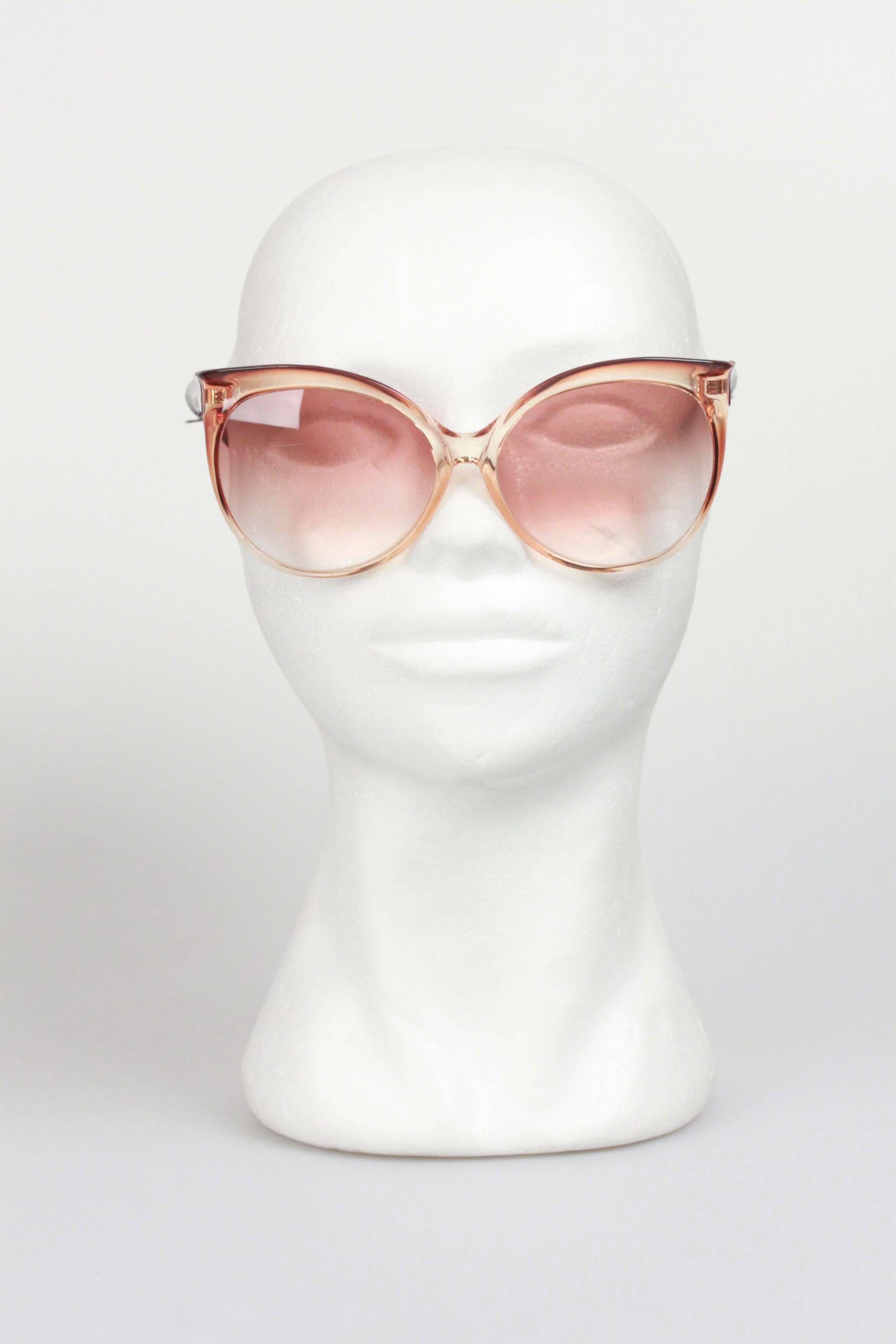 Women's Yves Saint Laurent Vintage 8059 Butterfly Oversized Honey Sunglasses