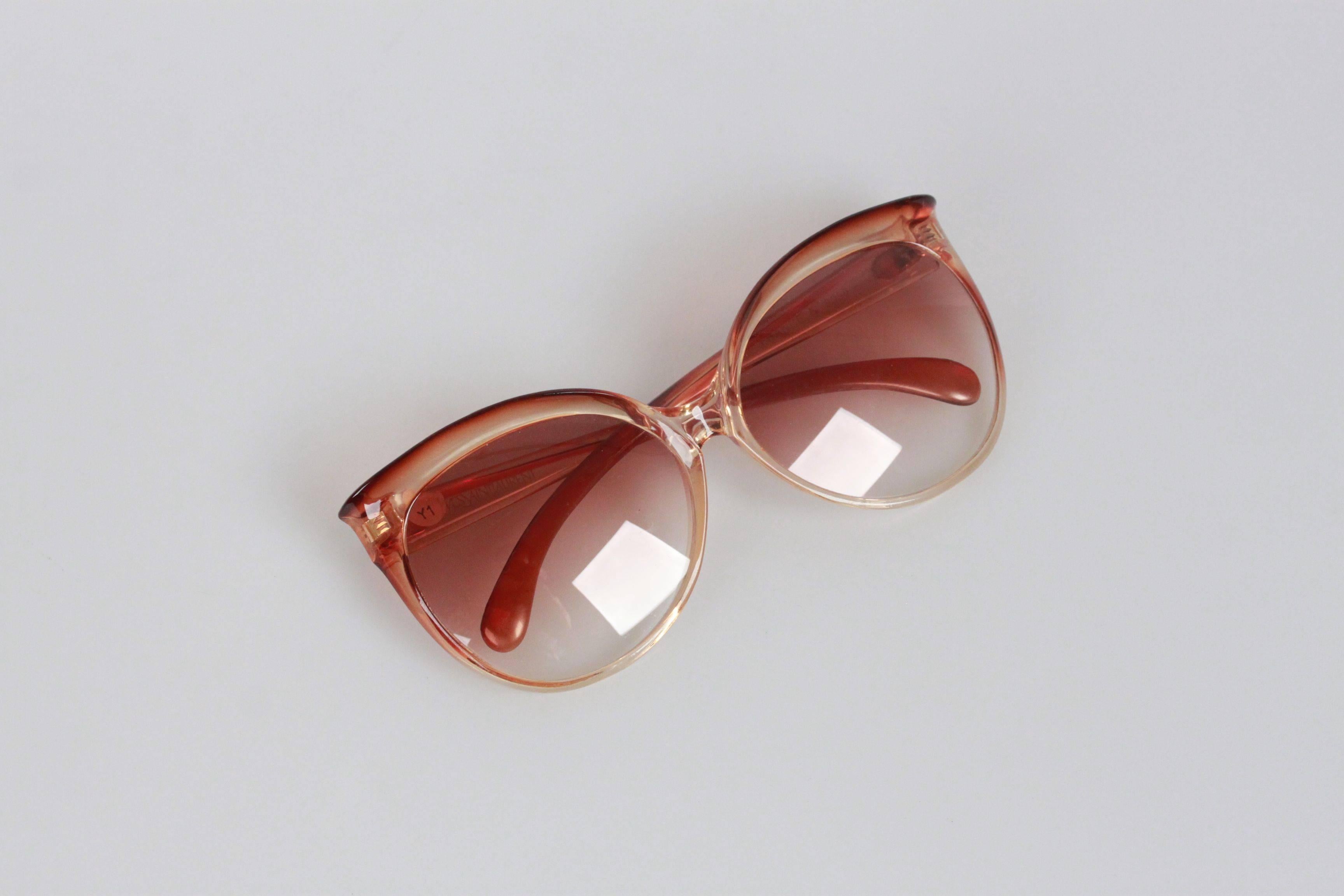 Yves Saint Laurent Vintage 8059 Butterfly Oversized Honey Sunglasses 2