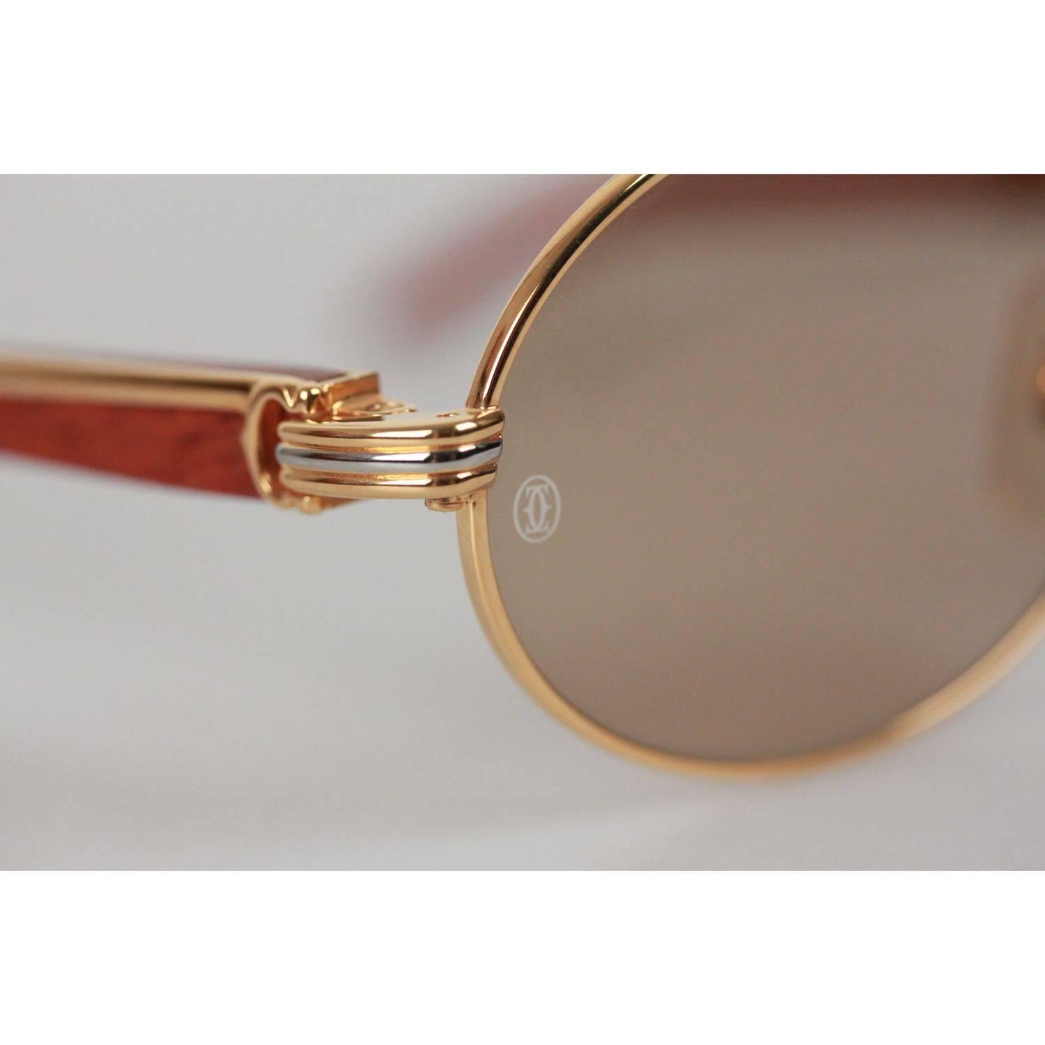 Nautical surfing By law CARTIER Paris GIVERNY Palisander ROSEWOOD Rare Gold Sunglasses 53-22 135B  NOS For Sale at 1stDibs | 135b cartier, cartier sunglasses 135b, cartier  bagatelle palisander rosewood
